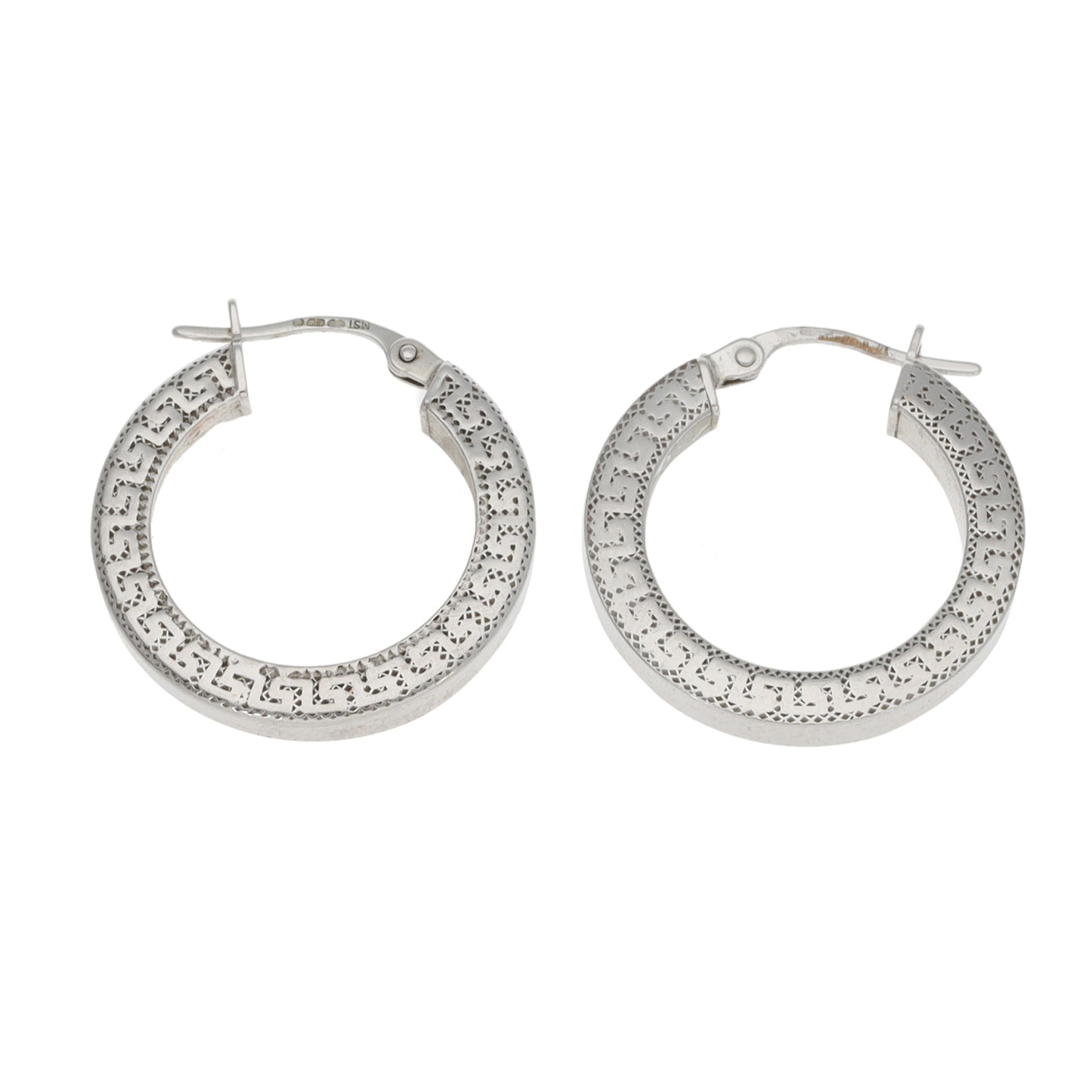 9ct White Gold Hoop Earrings
