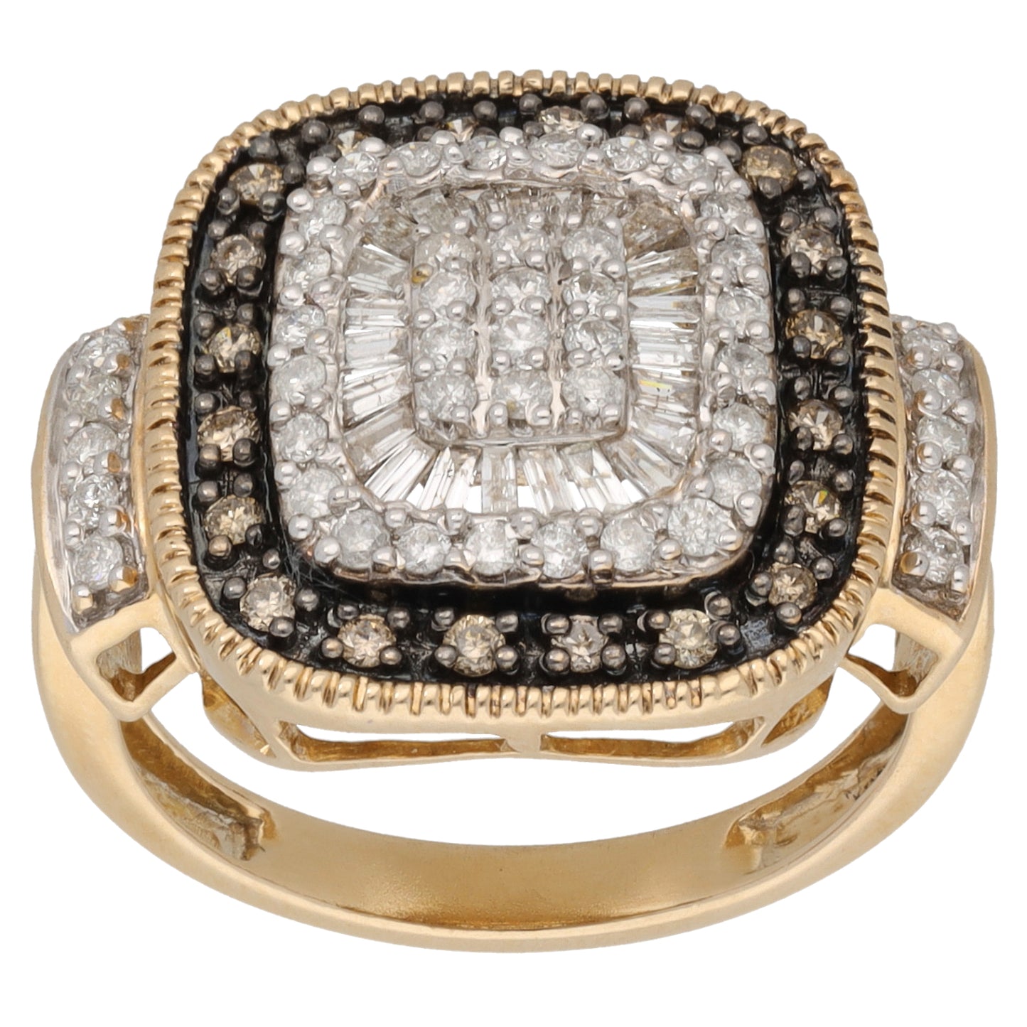 9ct Gold 0.89ct Diamond Dress/Cocktail Ring Size O