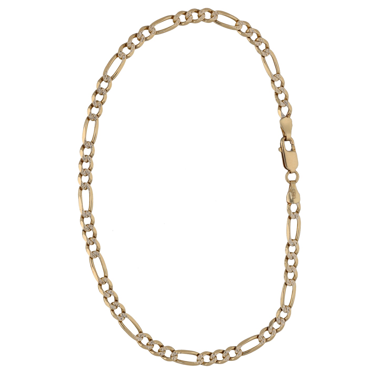 9ct Bi-Colour Gold Curb Bracelet