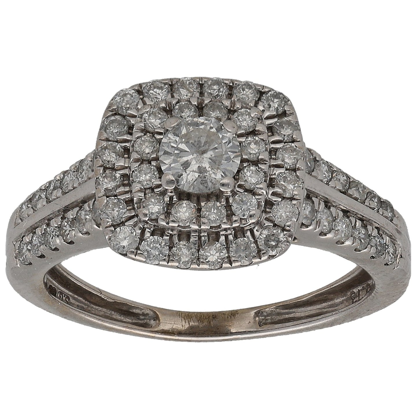 18ct White Gold 0.73ct Diamond Cluster Ring Size K
