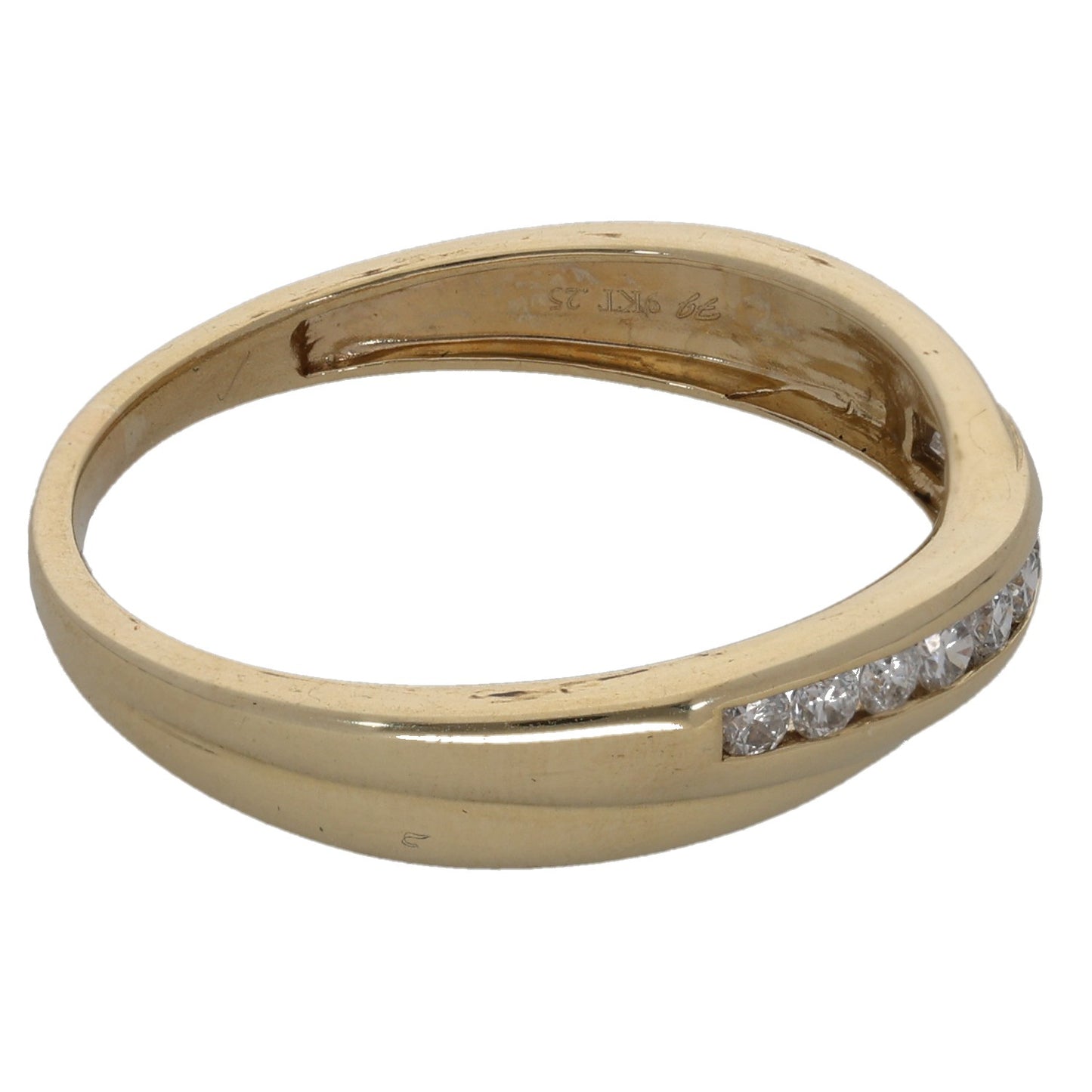 9ct Gold 0.25ct Diamond Half Eternity Ring Size R