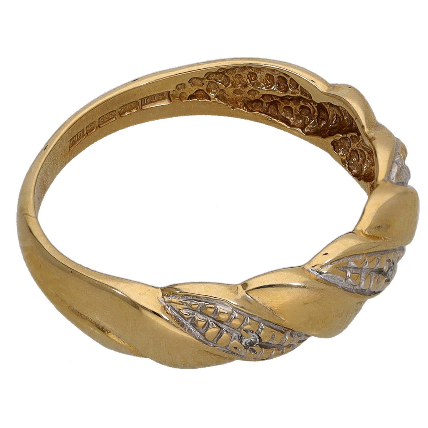 9ct Gold 0.015ct Diamond Dress/Cocktail Ring Size L