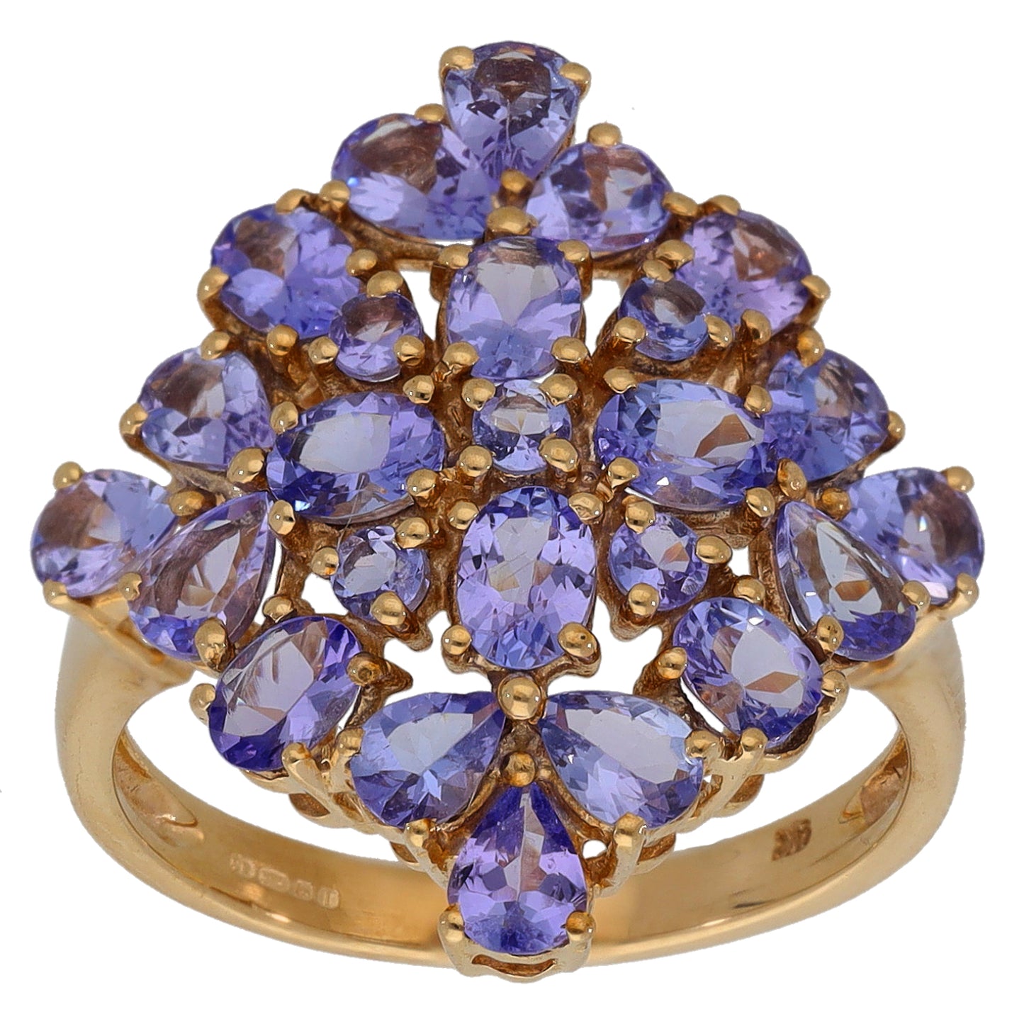 9ct Gold Tanzanite Dress/Cocktail Ring Size N