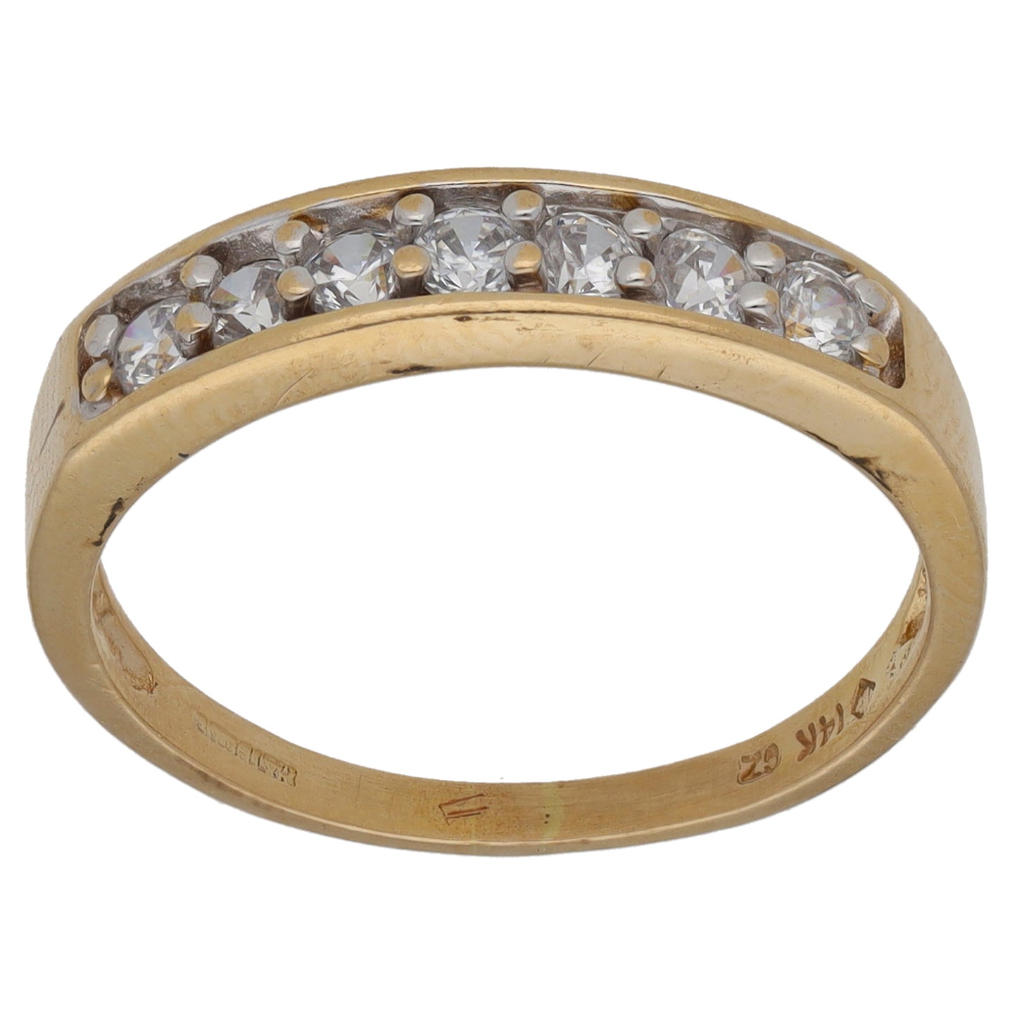 9ct Gold Cubic Zirconia Half Eternity Ring Size O
