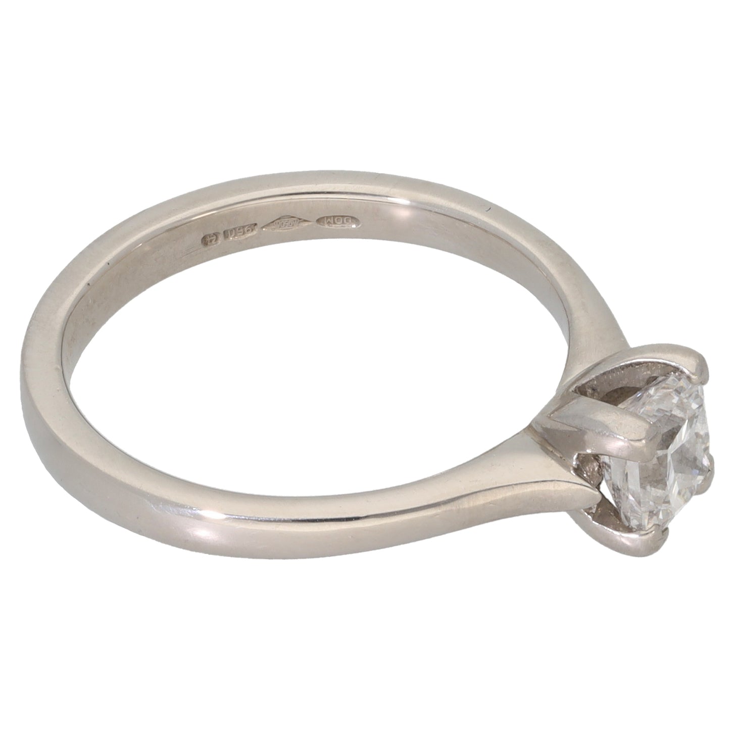 Platinum 0.65ct Diamond Solitaire Ring Size L