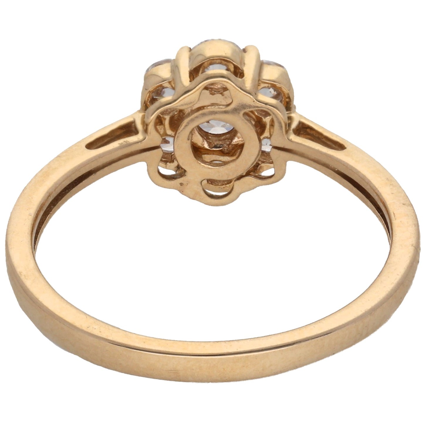 9ct Gold Cubic Zirconia Cluster Ring Size Q