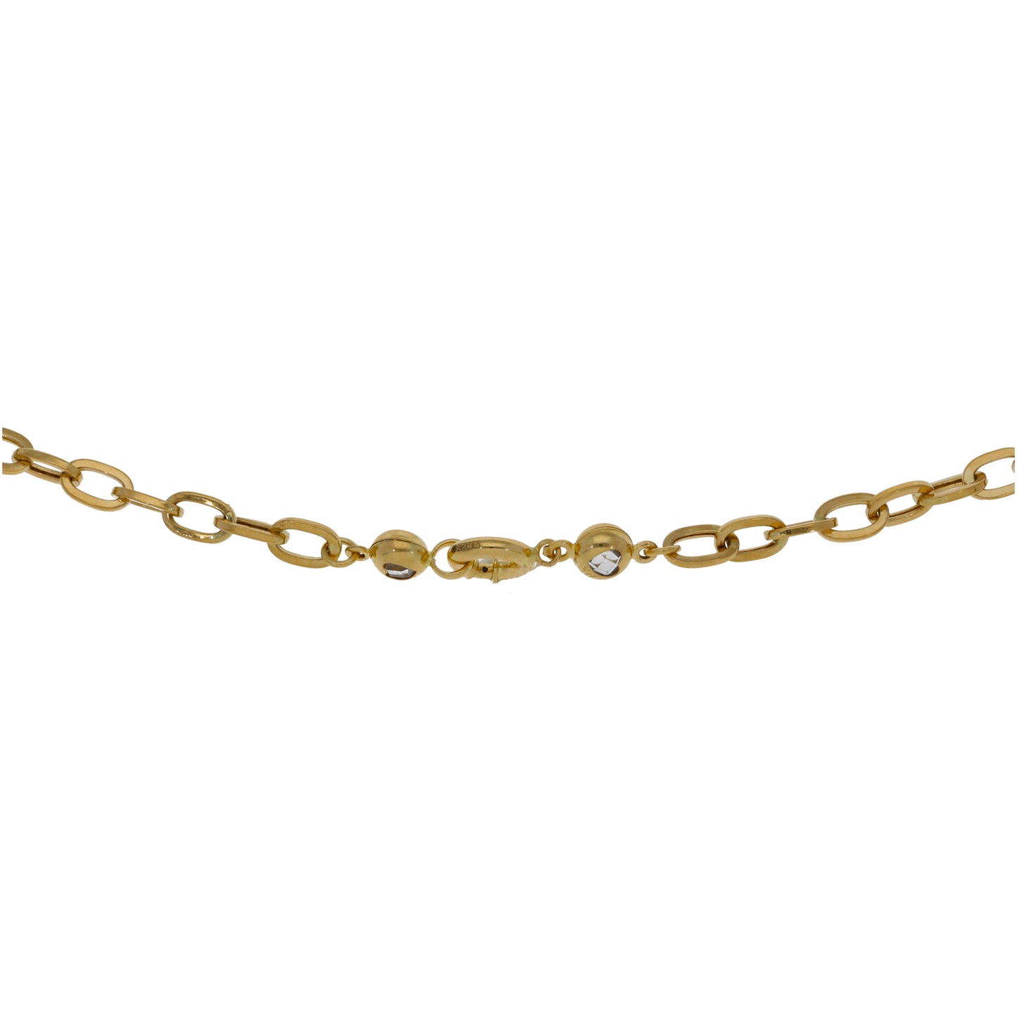 New 14ct Gold Imitation Red Stone Fancy Chain 18"