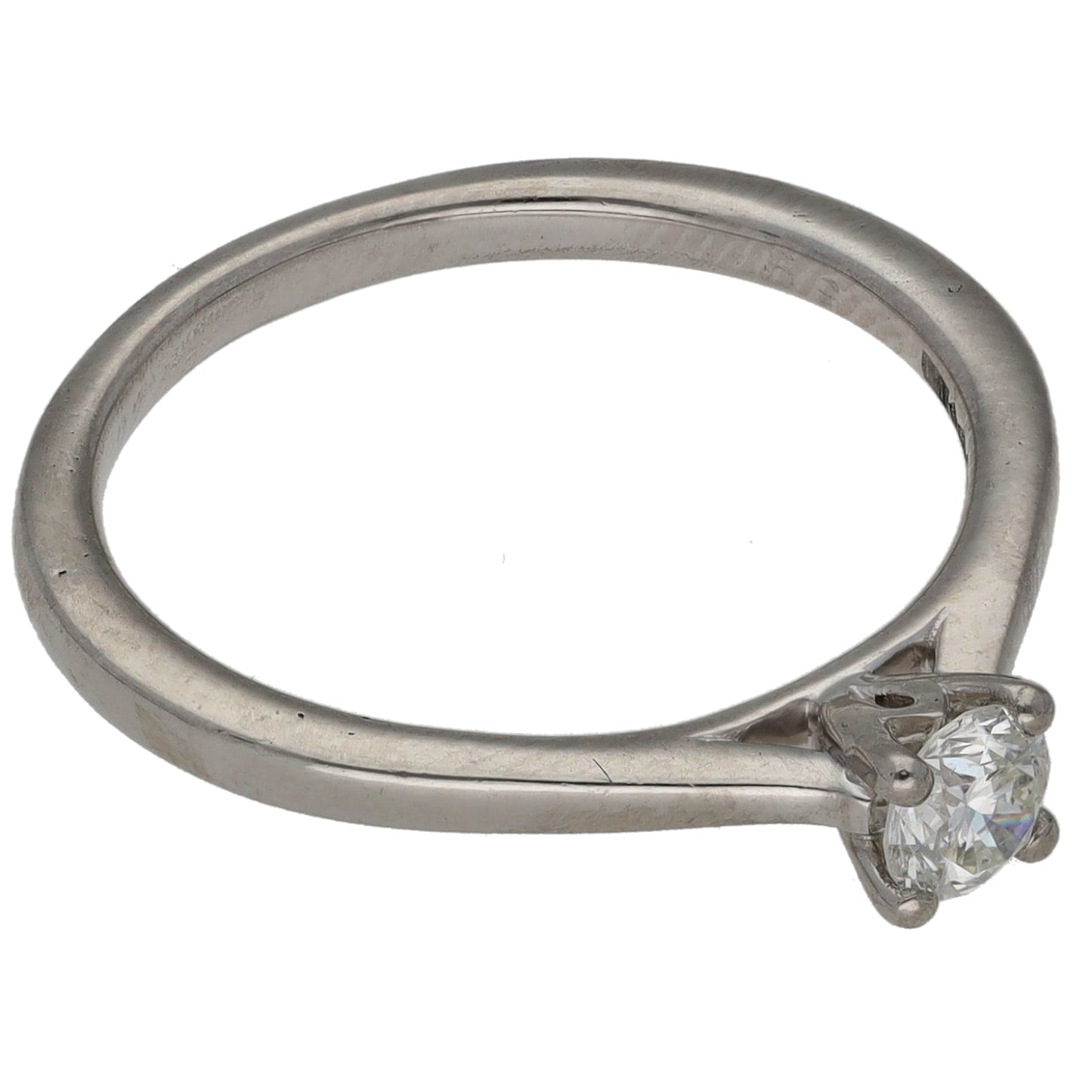 Platinum 0.27ct Diamond Solitaire Ring Size L