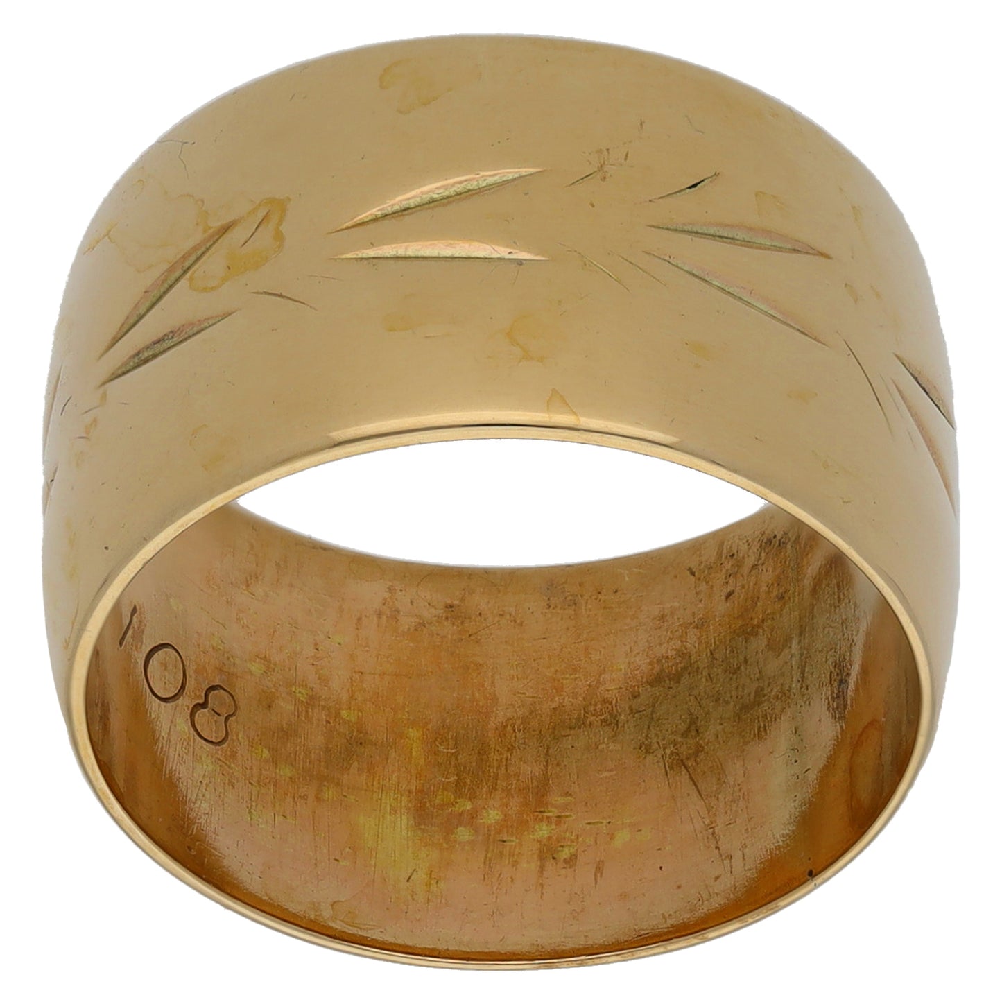 9ct Gold Patterned Wedding Ring Size O