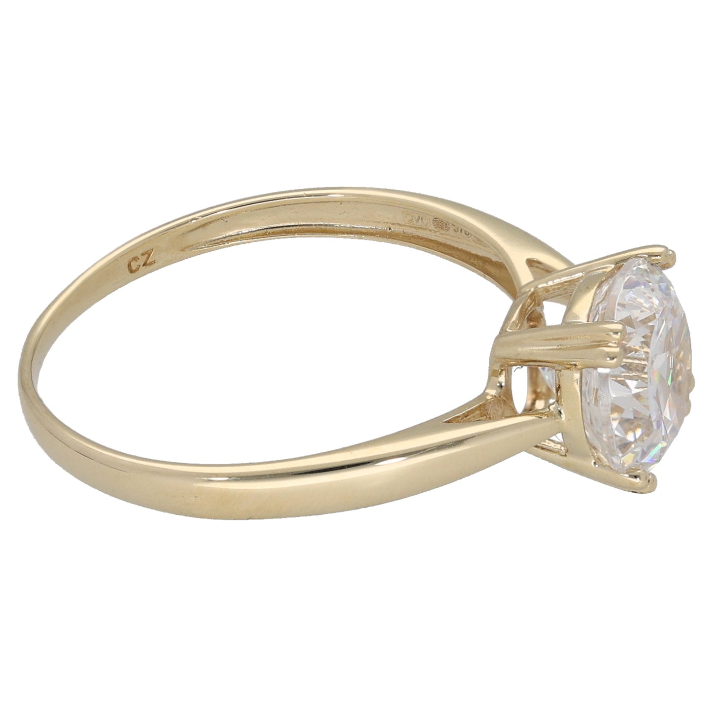 9ct Gold Cubic Zirconia Single Stone Ring Size O