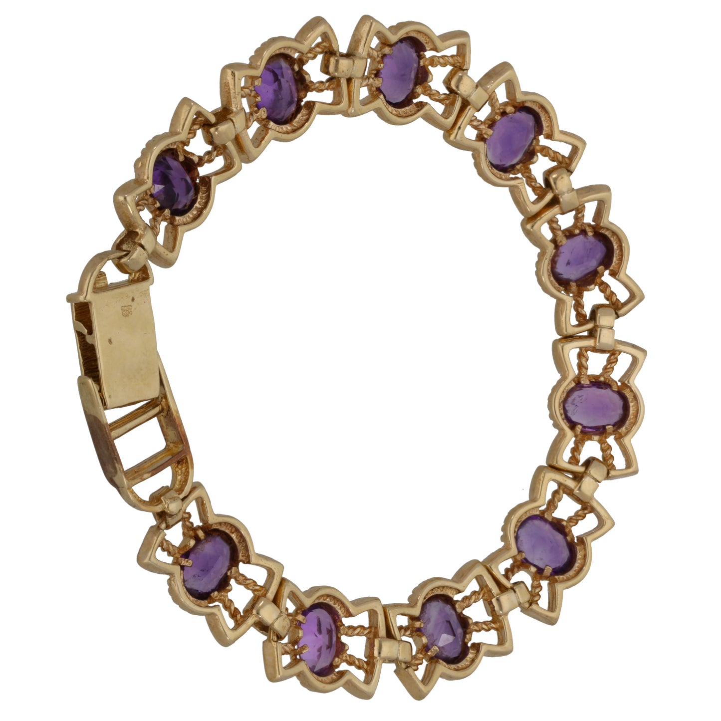 9ct Gold Amethyst Fancy Bracelet