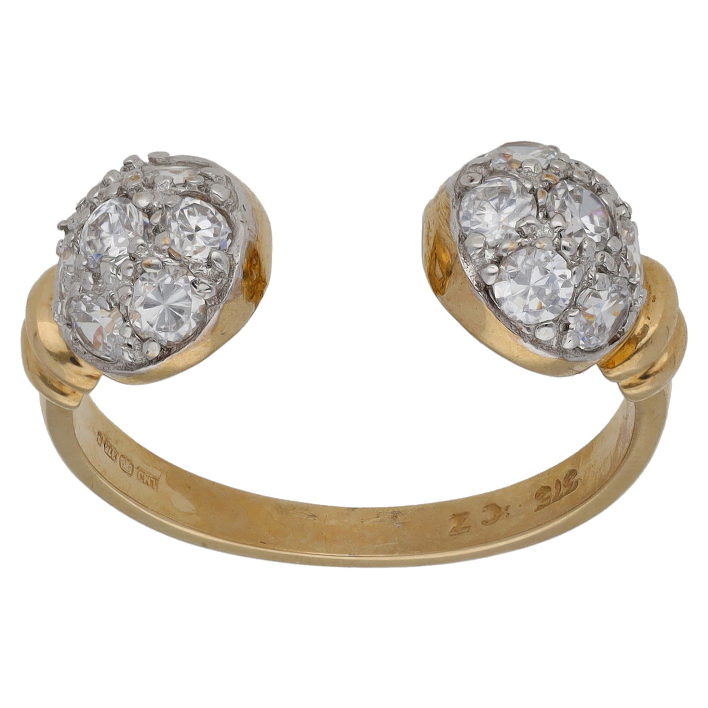 9ct Gold Cubic Zirconia Alternative Ring Size N