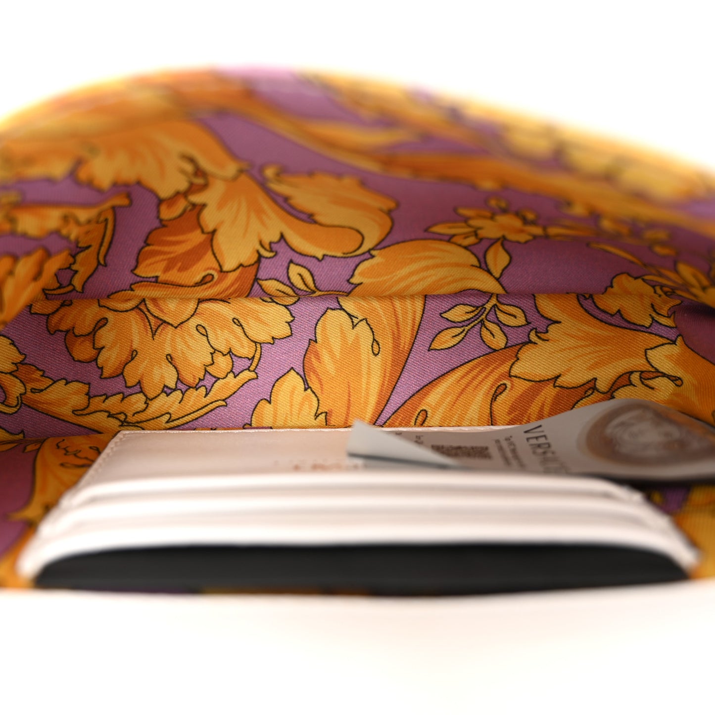 Versace Virtus Mini Wallet Chain Crossbody Leather Bag - White