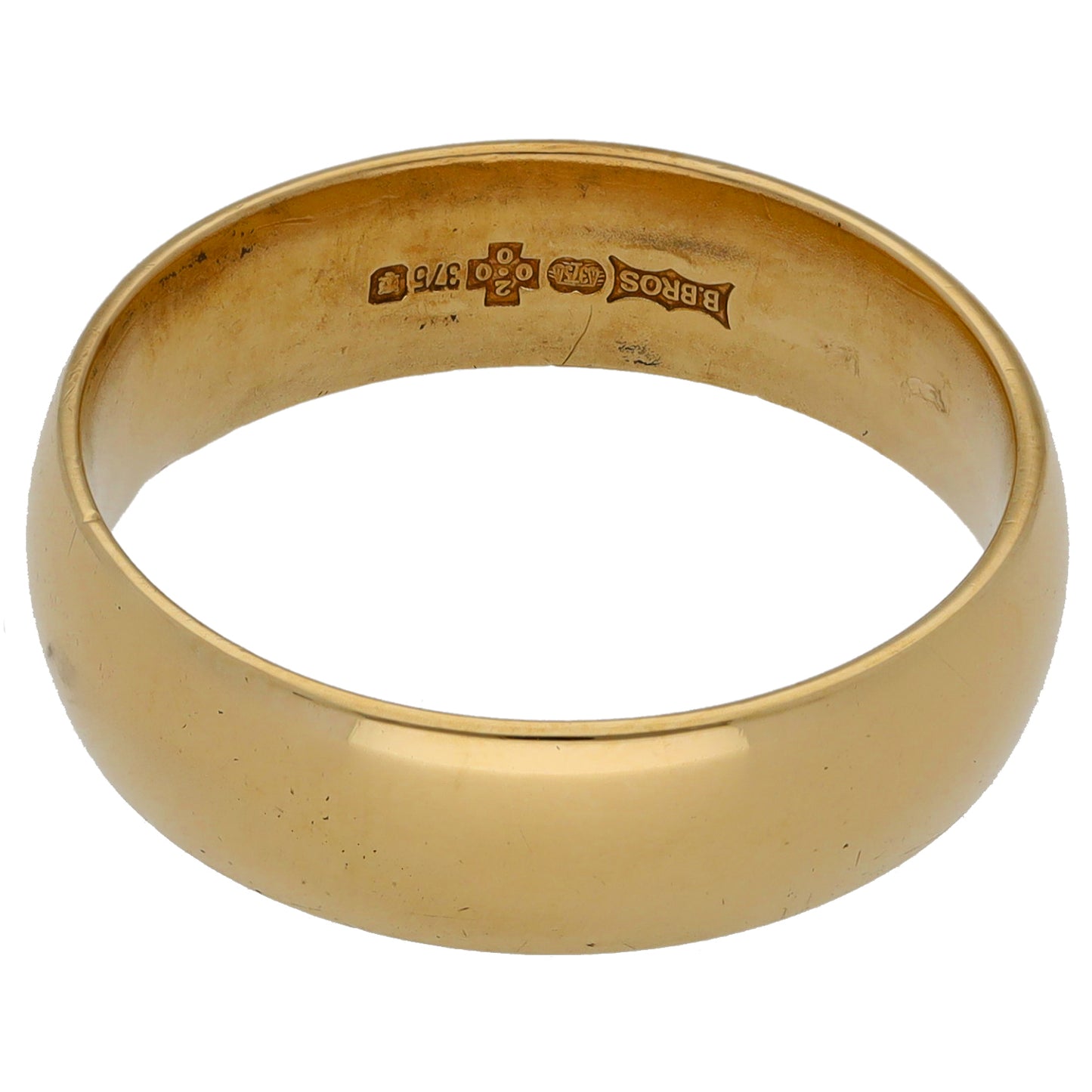9ct Gold Plain Wedding Ring Size R