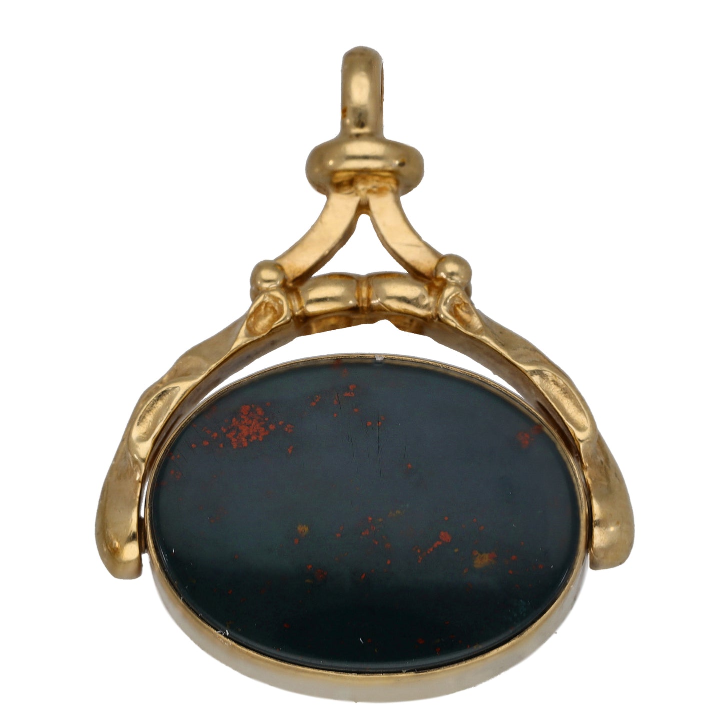 9ct Gold Carnelian & Bloodstone Fob Pendant