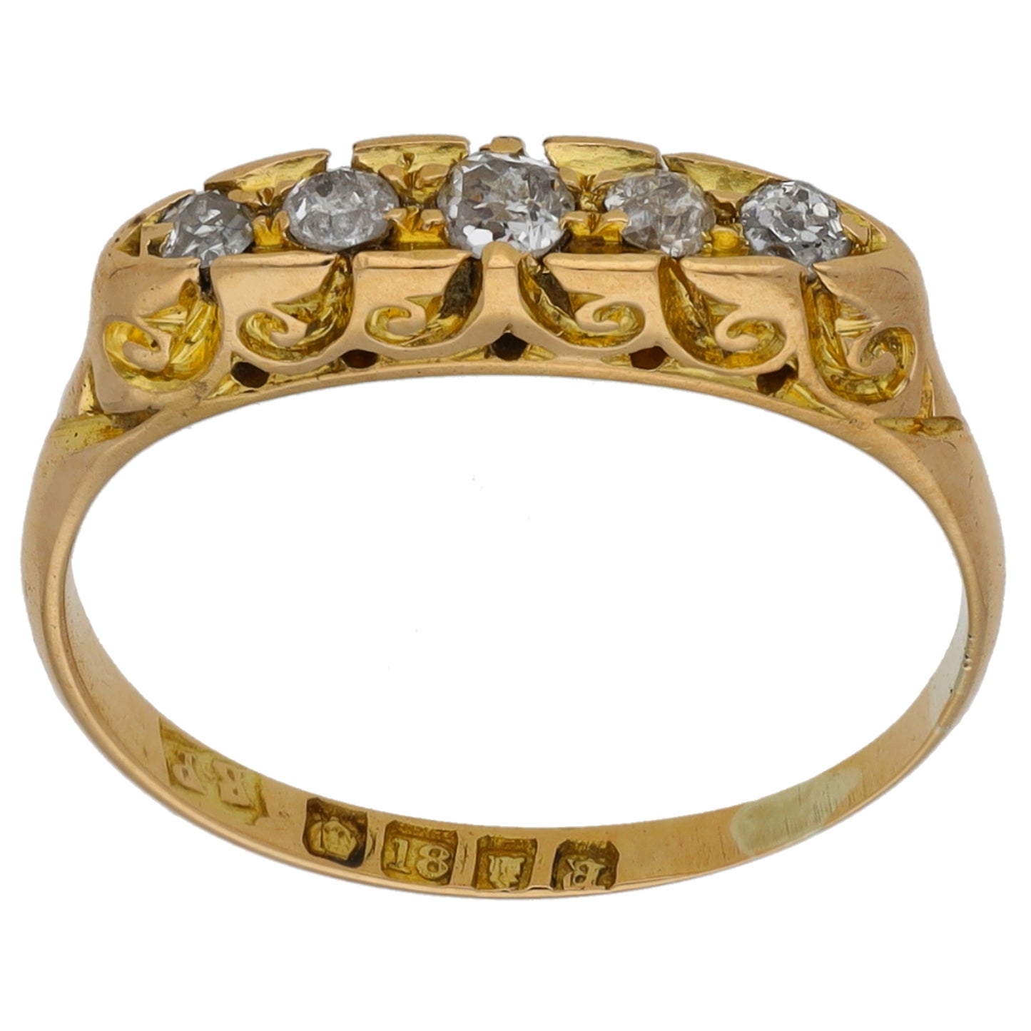 18ct Gold 0.17ct Diamond Half Eternity Ring Size L