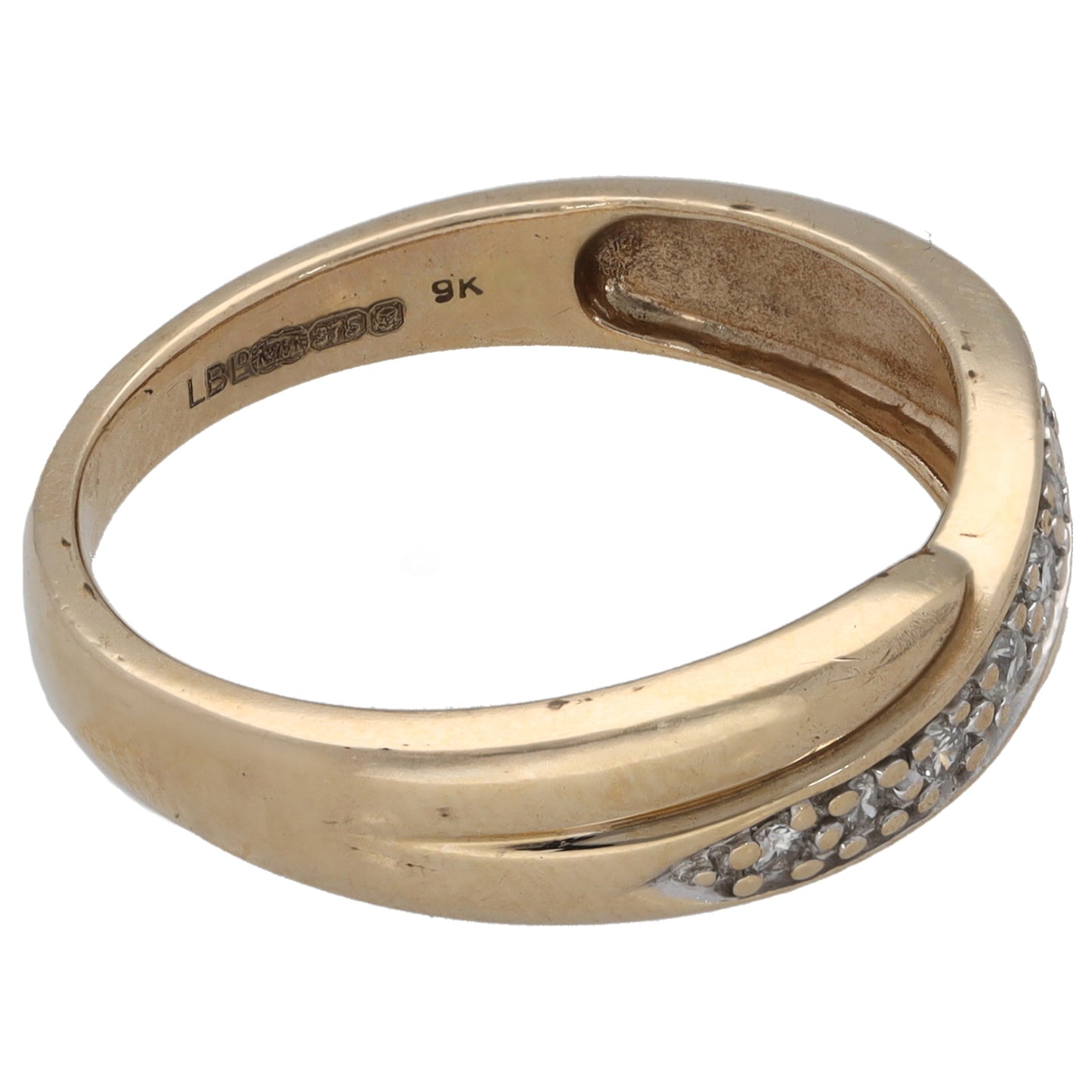 9ct Gold 0.07ct Diamond Dress/Cocktail Ring Size O