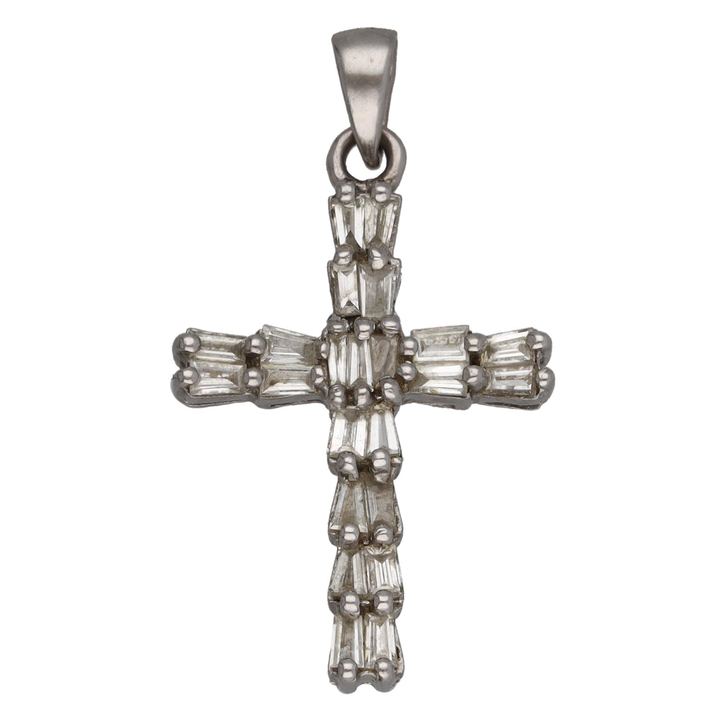 18ct White Gold 0.50ct Diamond Cross Pendant