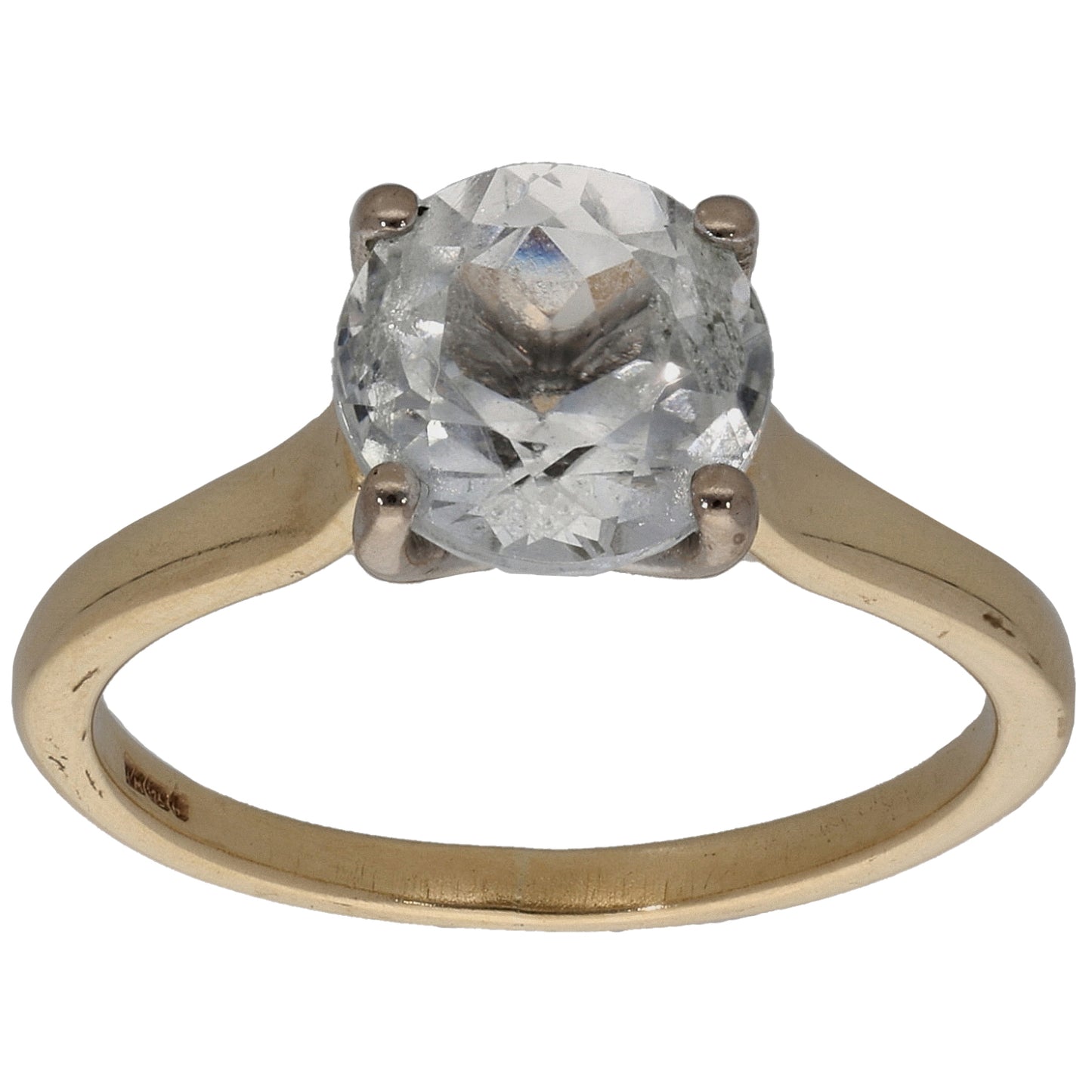 9ct Gold Cubic Zirconia Single Stone Ring Size M