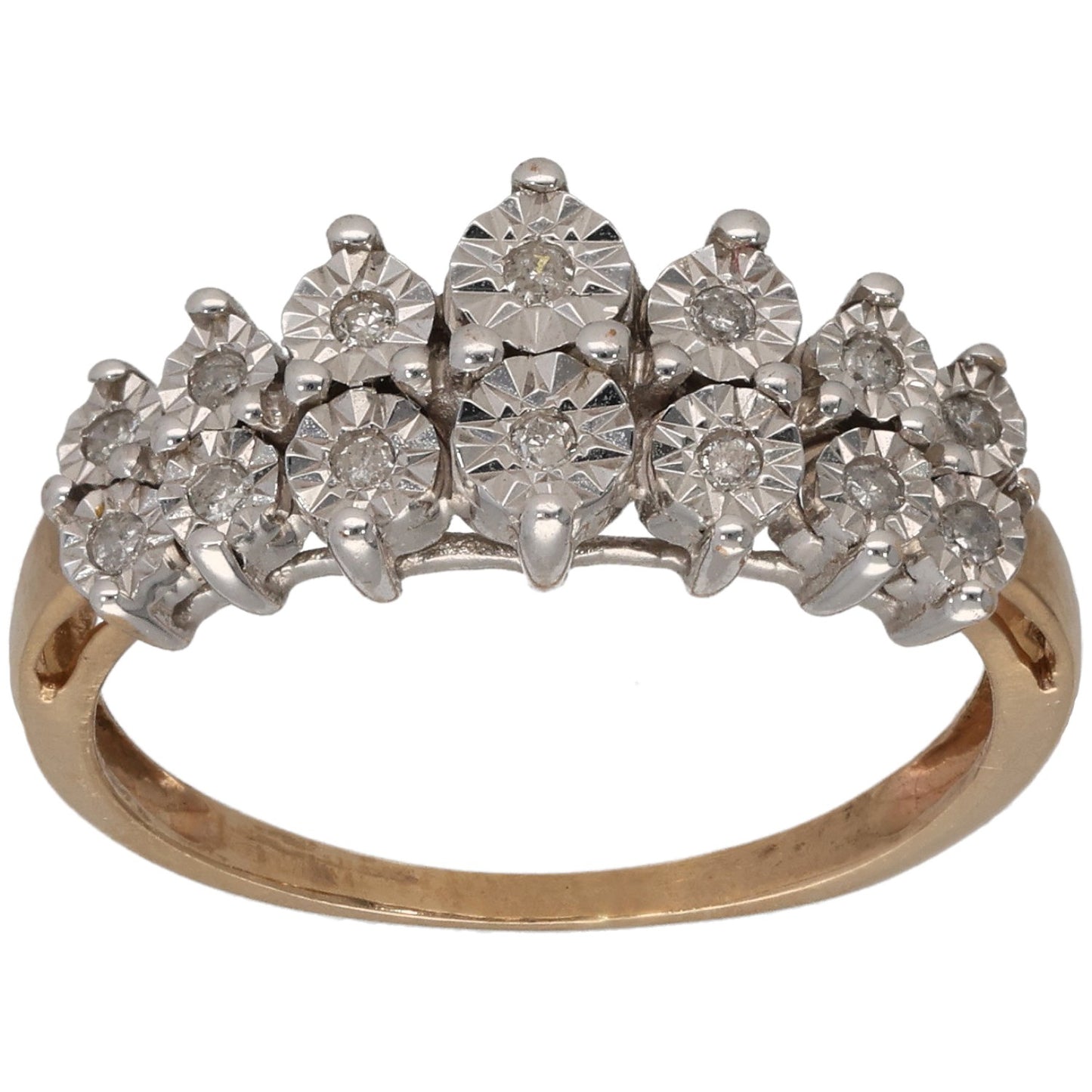 9ct Gold 0.07ct Diamond Dress/Cocktail Ring Size N