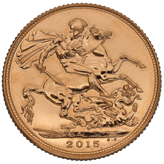 22ct Gold Queen Elizabeth II Full Sovereign Coin 2015