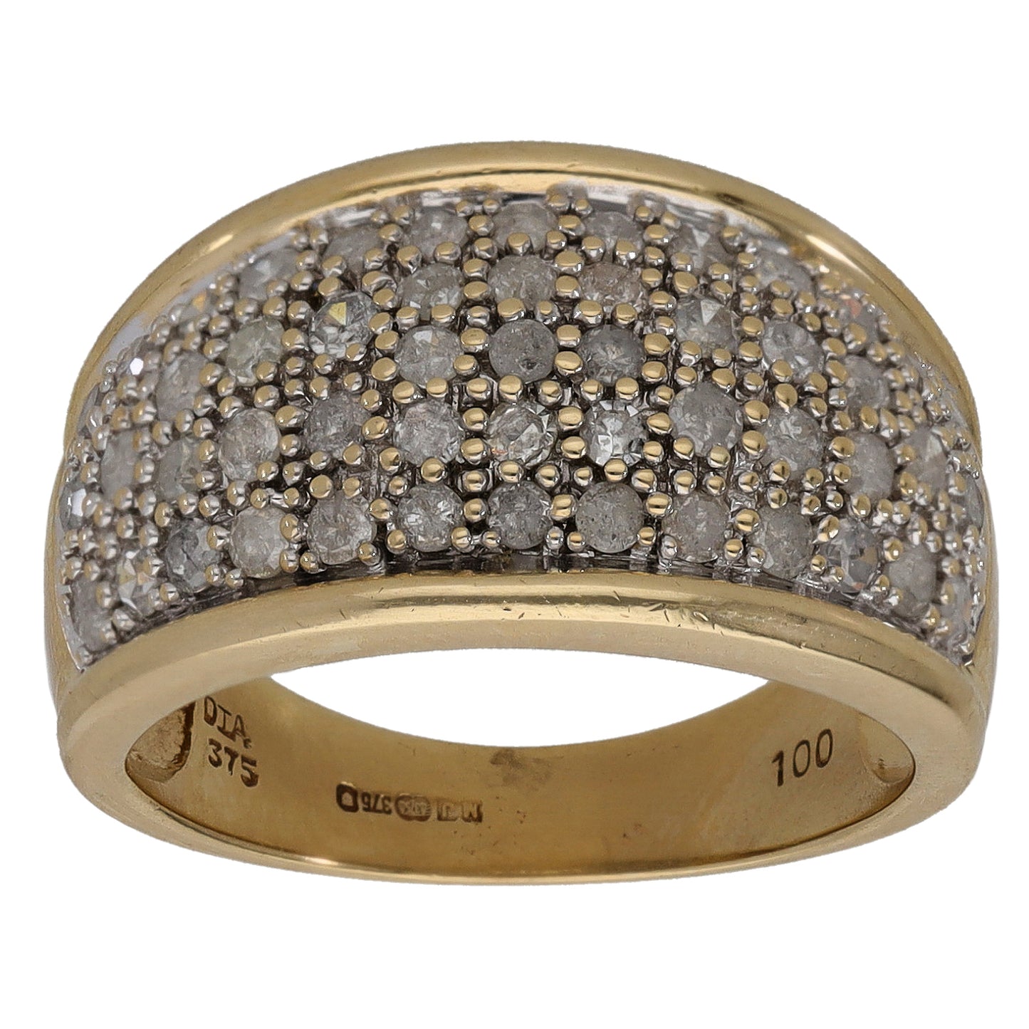 9ct Gold 1.02ct Diamond Alternative Ring Size M