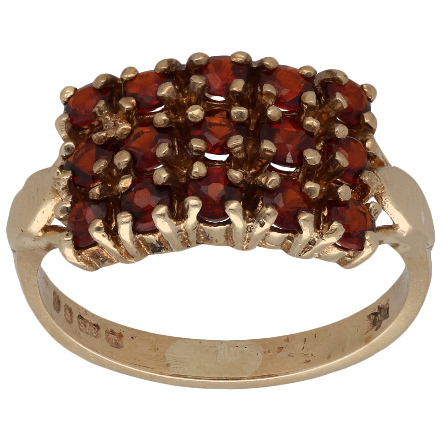 9ct Gold Garnet Dress/Cocktail Ring Size N