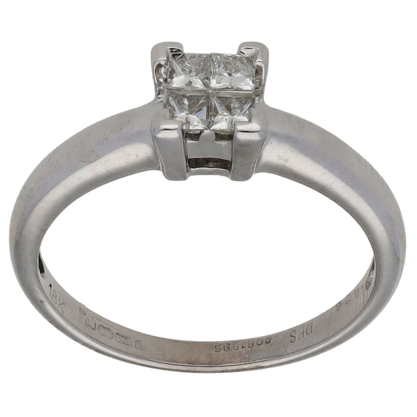 18ct White Gold 0.20ct Diamond Dress/Cocktail Ring Size K