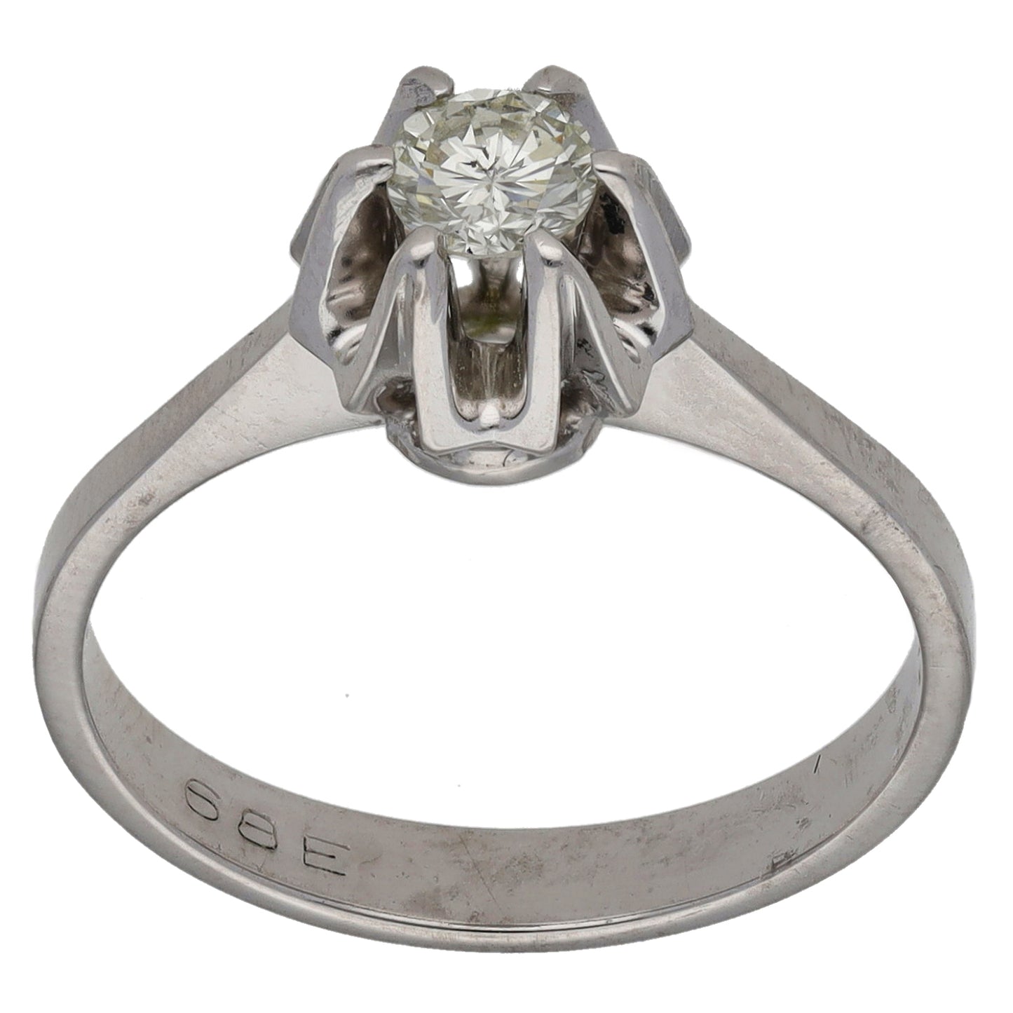 18ct White Gold 0.31ct Diamond Solitaire Ring Size O