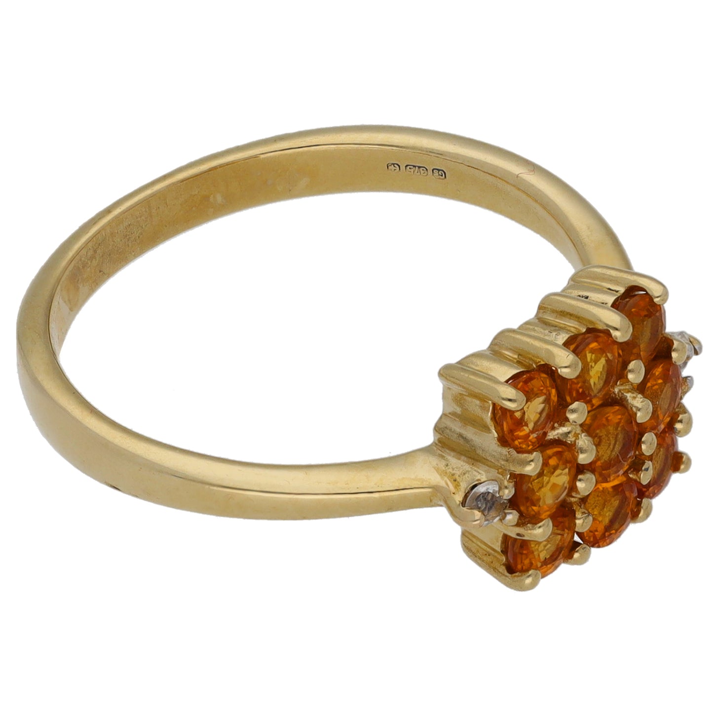 9ct Gold Citrine & Imitation Dress/Cocktail Ring Size N