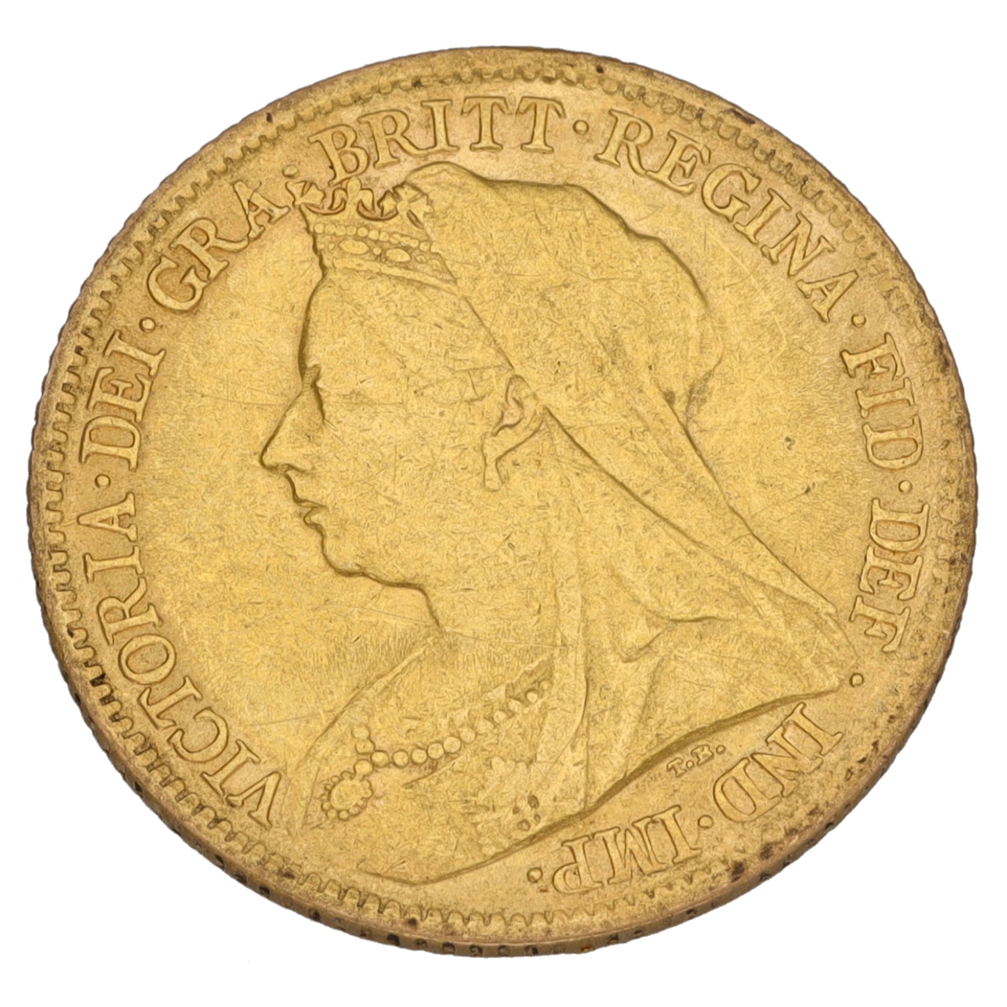 22ct Gold Queen Victoria Half Sovereign Coin 1900