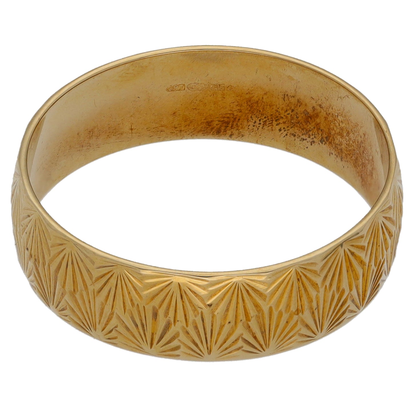 9ct Gold Patterned Wedding Ring Size O