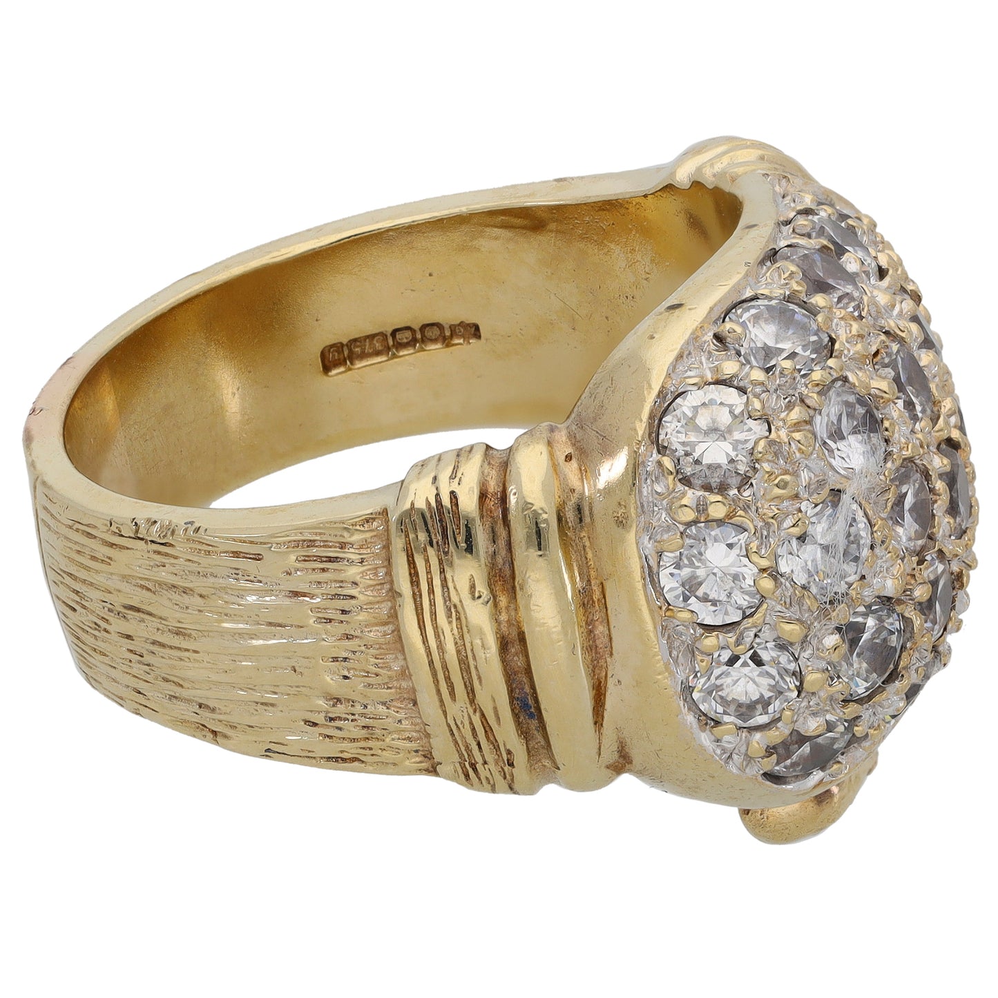 9ct Gold Cubic Zirconia Boxing Glove Ring Size Z