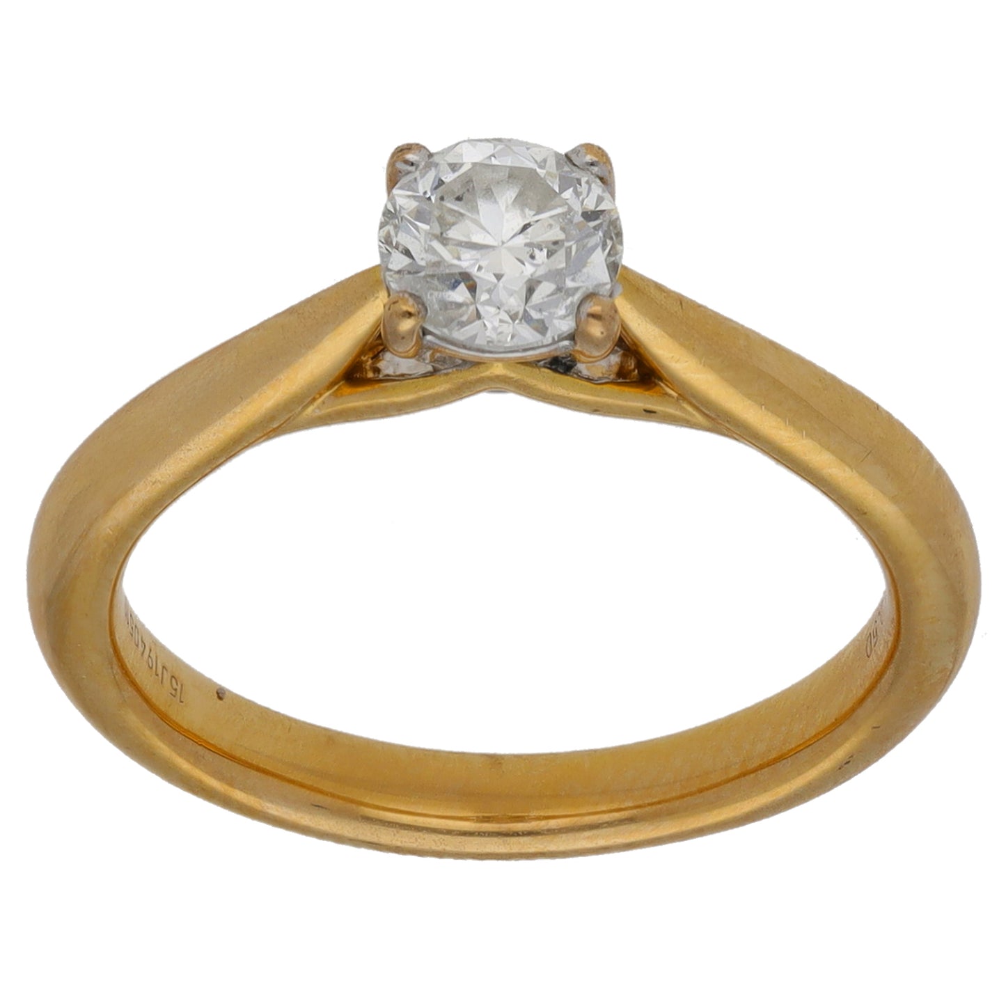 18ct Gold 0.50ct Diamond Solitaire Ring Size K
