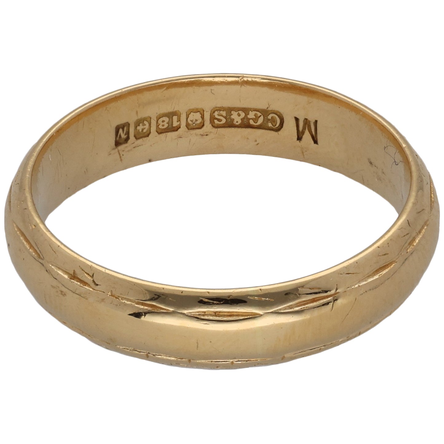18ct Gold Plain Wedding Ring Size M