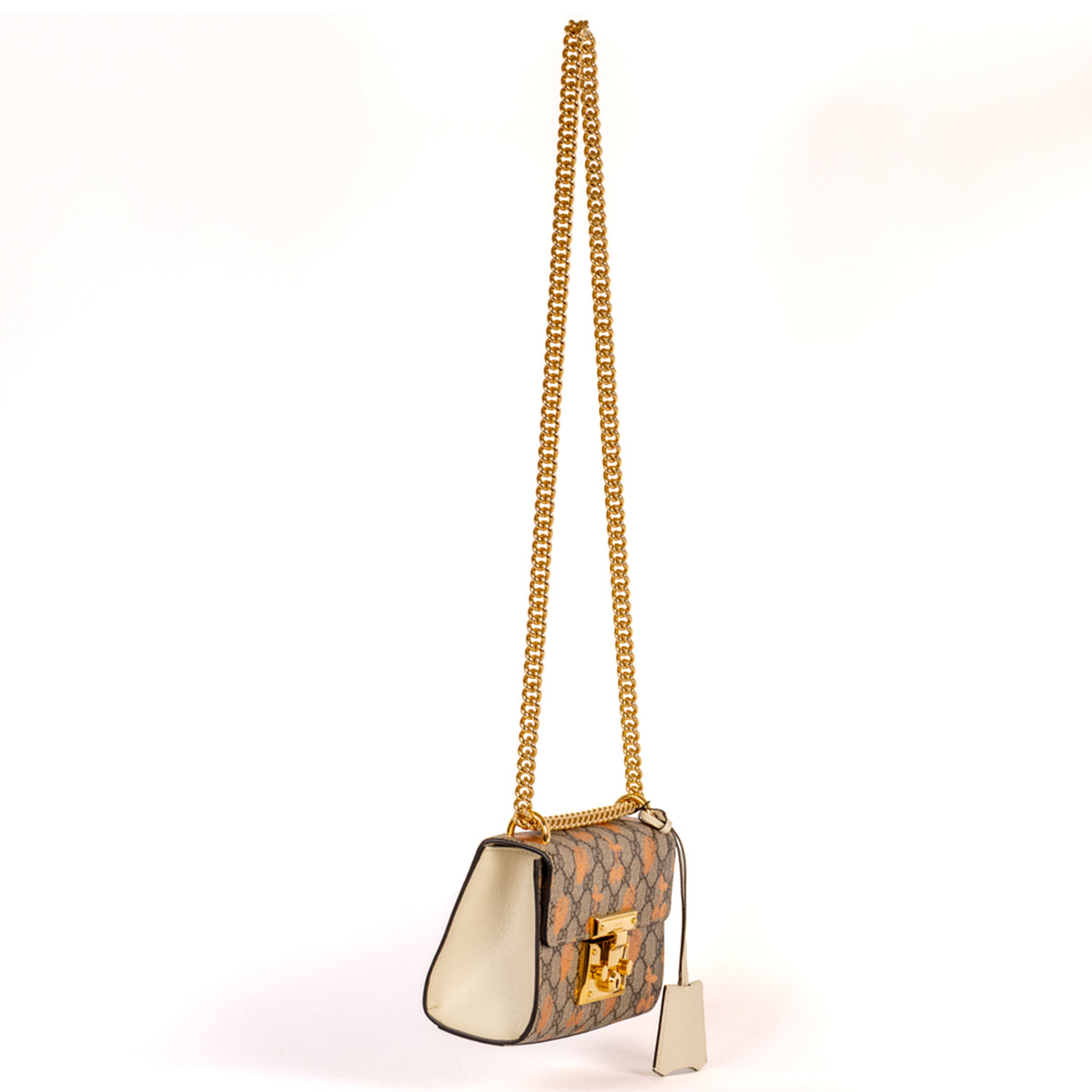 Gucci Small Padlock Berry Print GG Monogram Coated Canvas Crossbody Bag - Beige