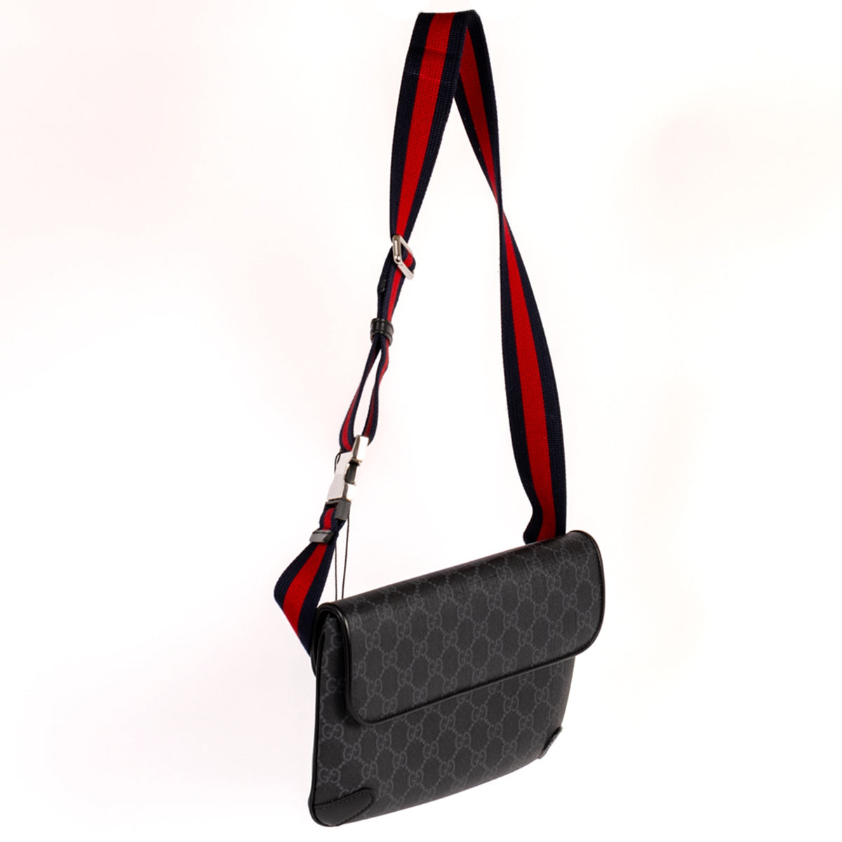 Gucci GG Supreme Belt Bag Monogram Coated Canvas Bag - Black