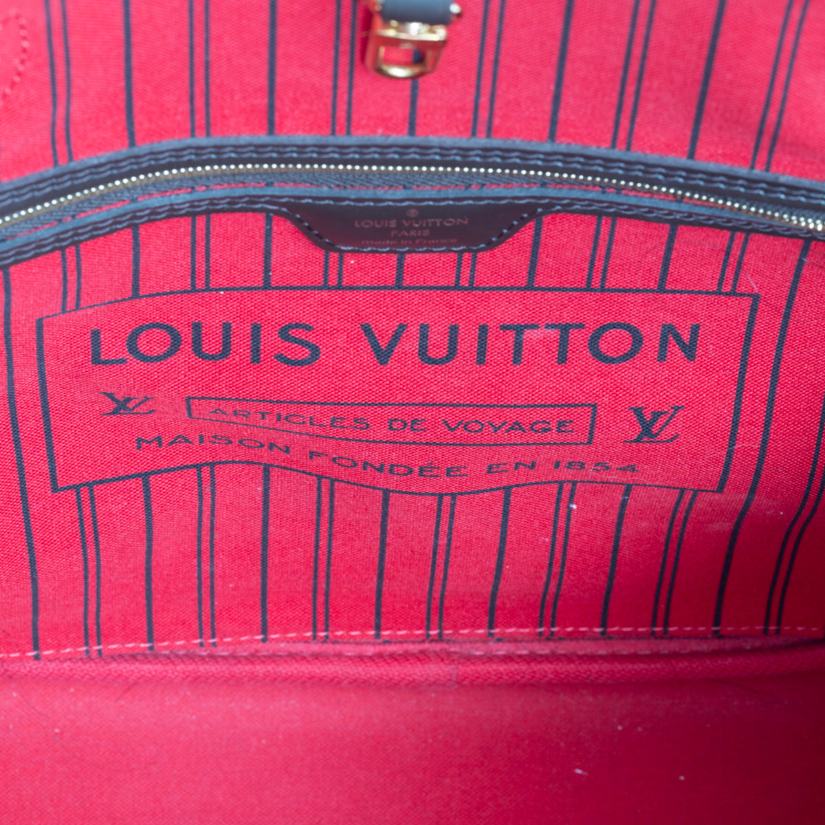 Louis Vuitton Neverfull MM With Pouch Damier Leather Tote Bag - Brown