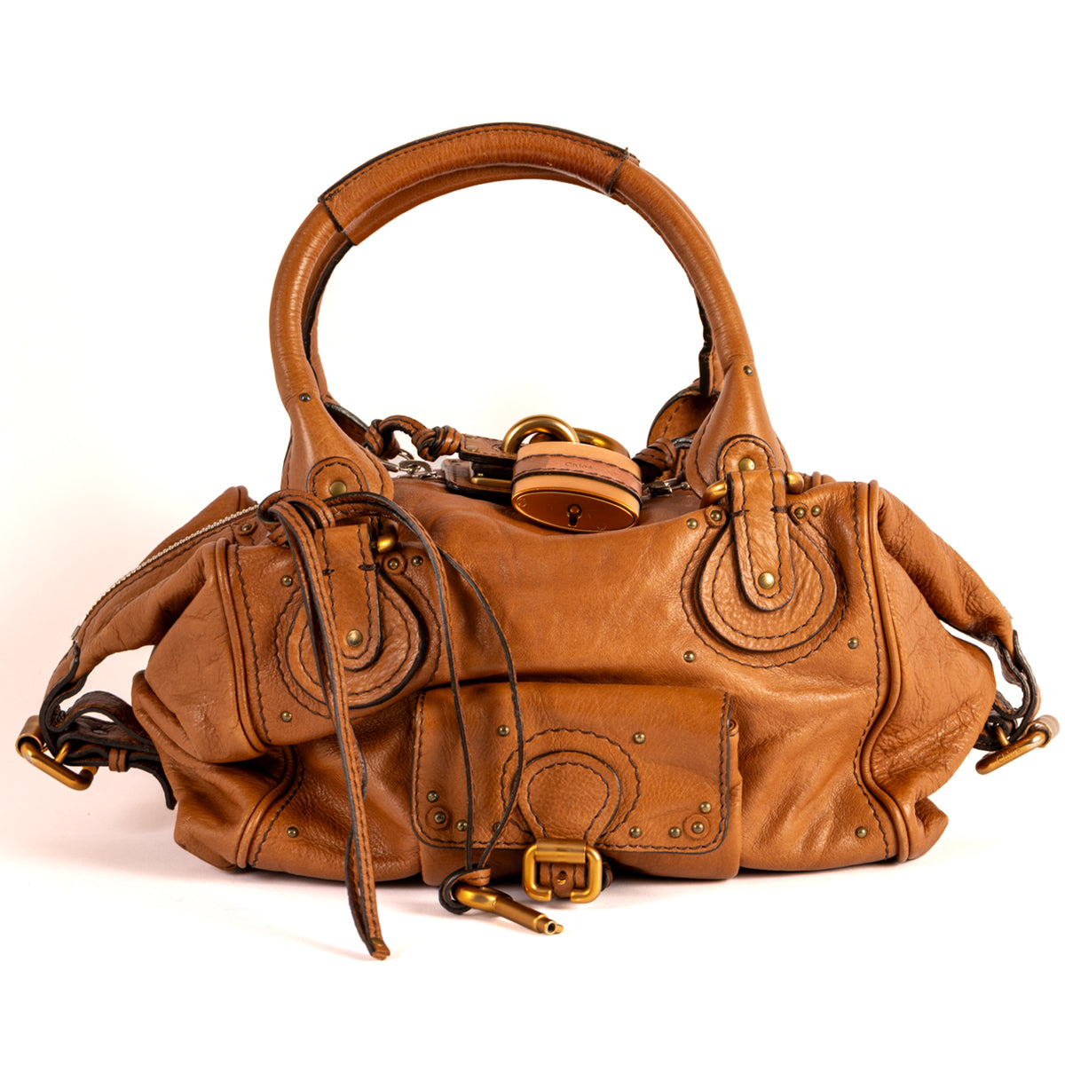 Chloe Paddington Plain Leather Satchel Bag - Brown