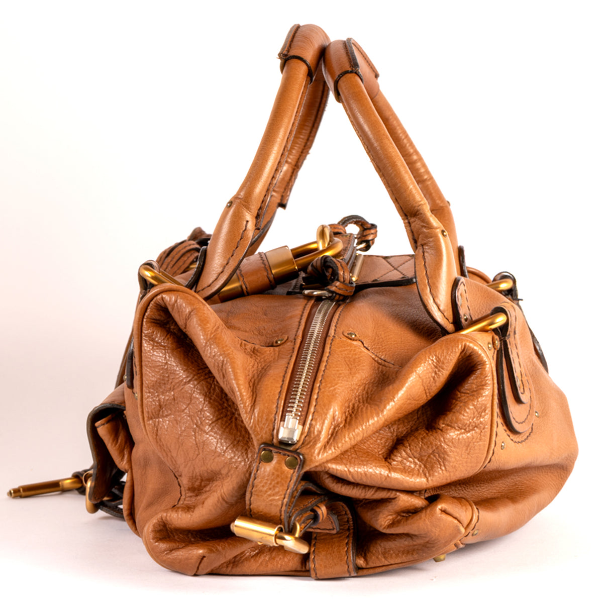 Chloe Paddington Plain Leather Satchel Bag - Brown
