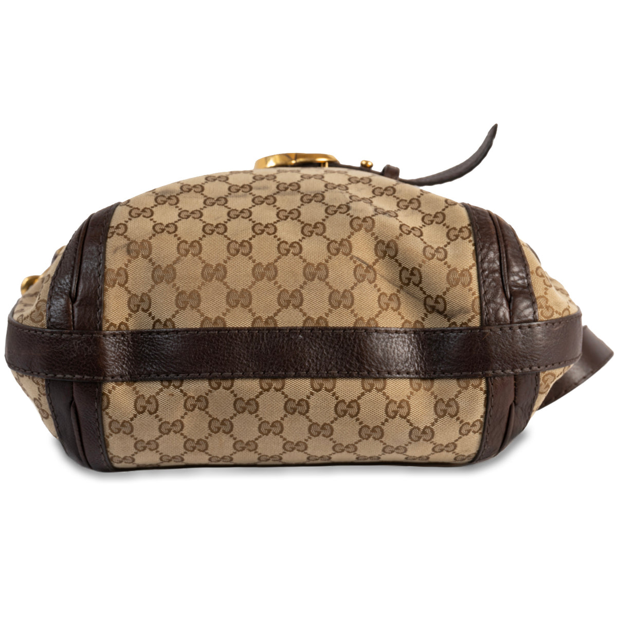 Gucci Running Satchel GG Monogram Canvas Bag - Brown