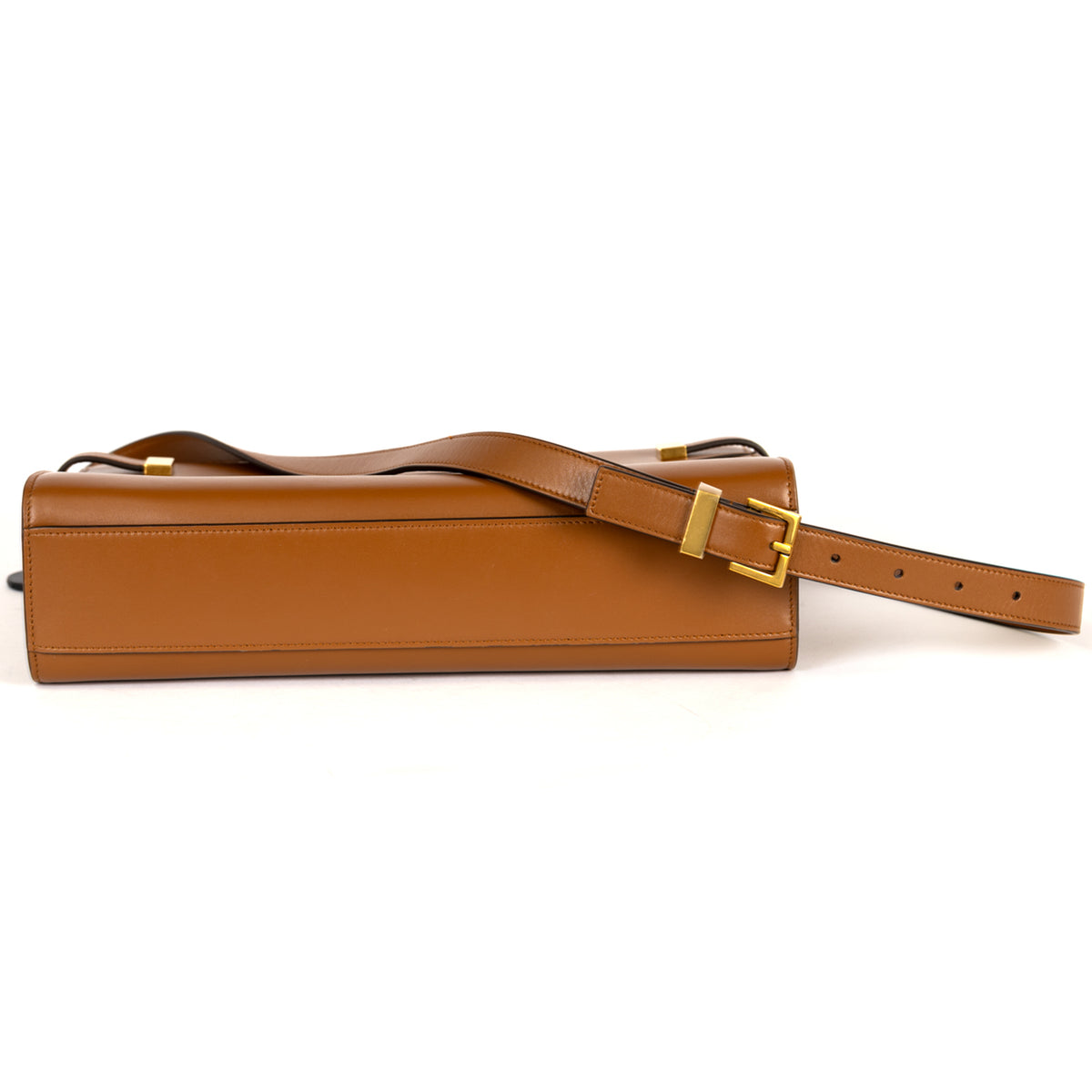 Yves Saint Laurent Manhatten Plain Leather Crossbody Bag - Brown