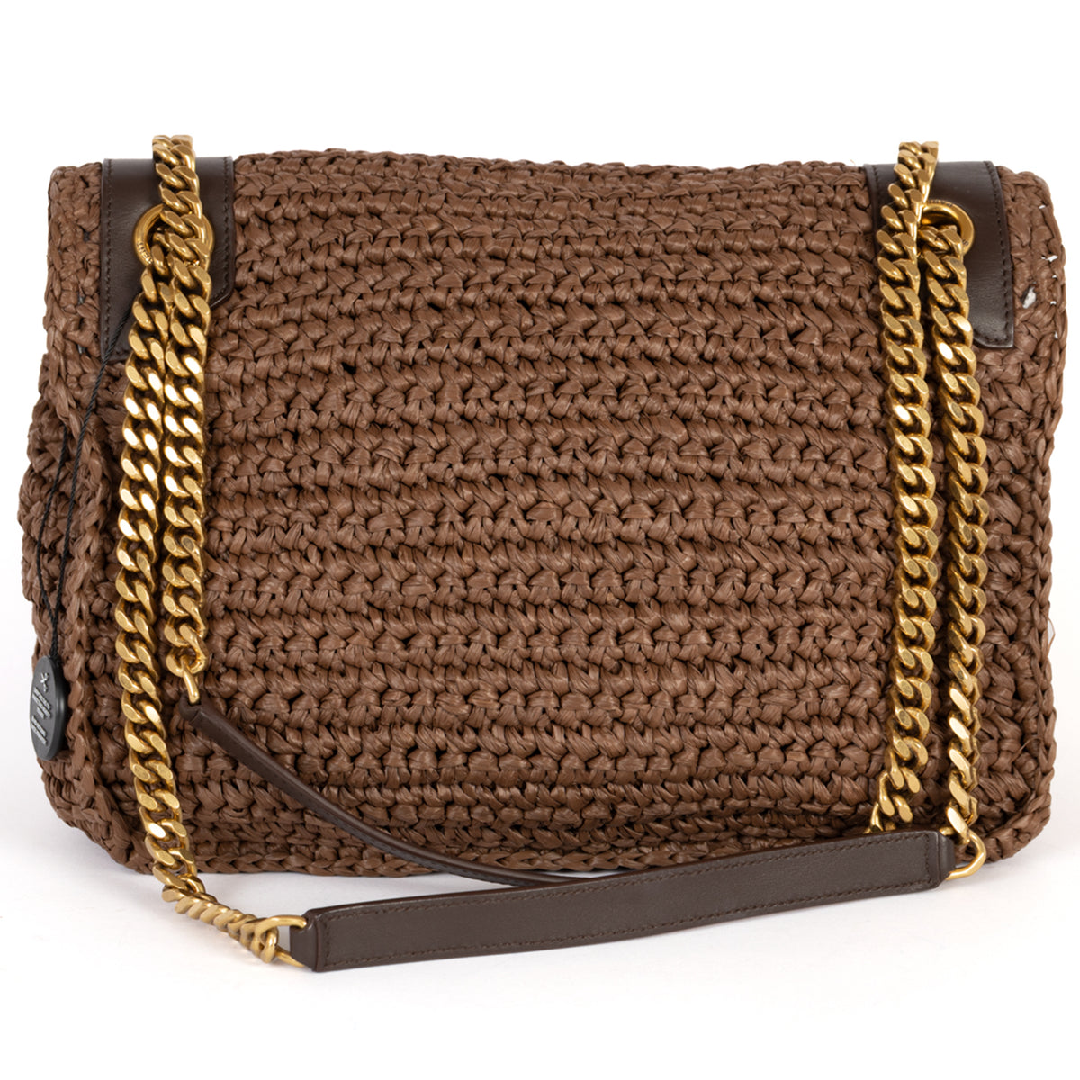 Yves Saint Laurent Niki Medium Raffia Shoulder Bag - Brown