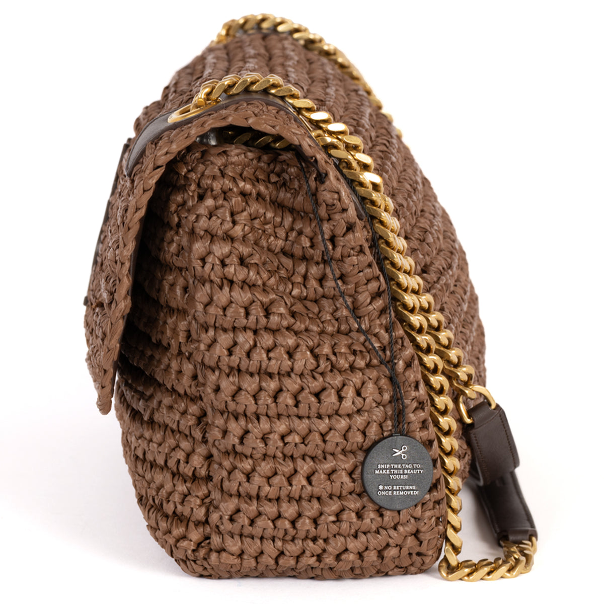 Yves Saint Laurent Niki Medium Raffia Shoulder Bag - Brown