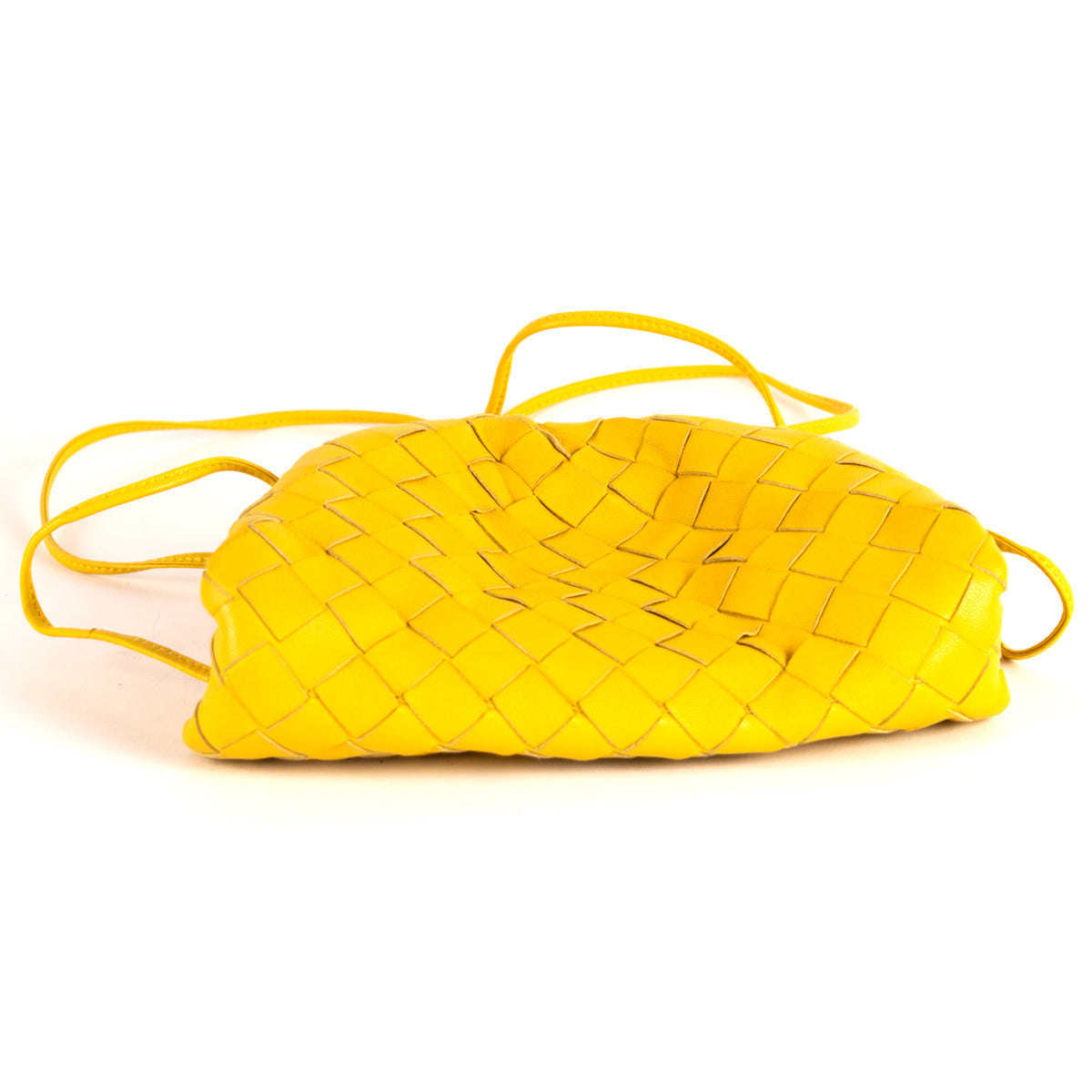 Bottega Venetta The Pouch Weave Leather Crossbody Bag - Yellow