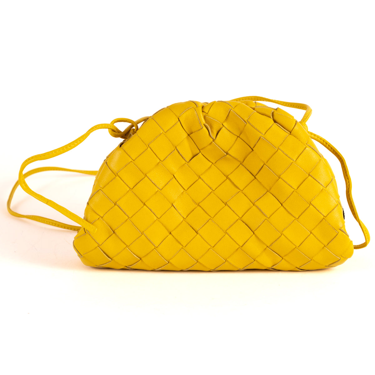 Bottega Venetta The Pouch Weave Leather Crossbody Bag - Yellow