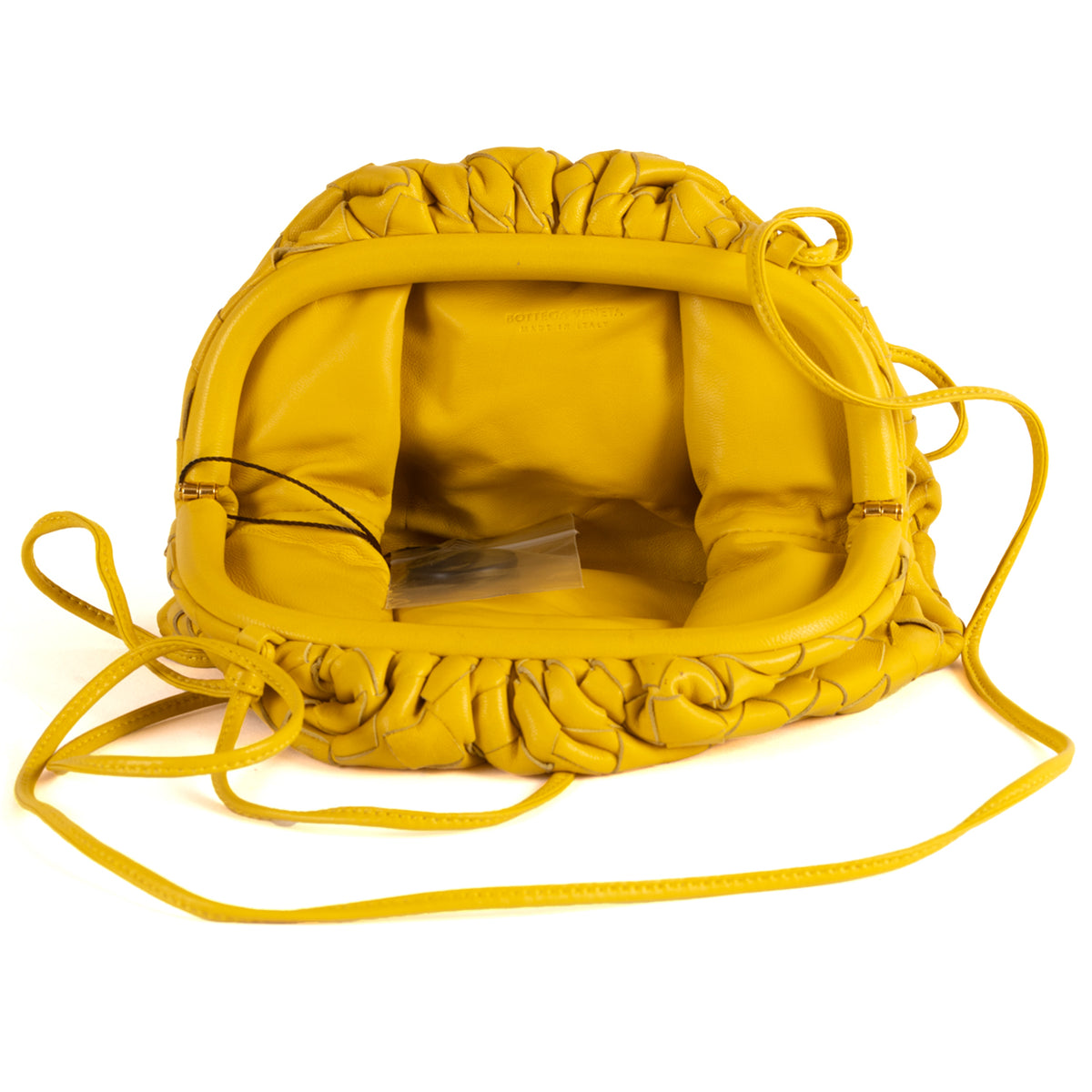 Bottega Venetta The Pouch Weave Leather Crossbody Bag - Yellow