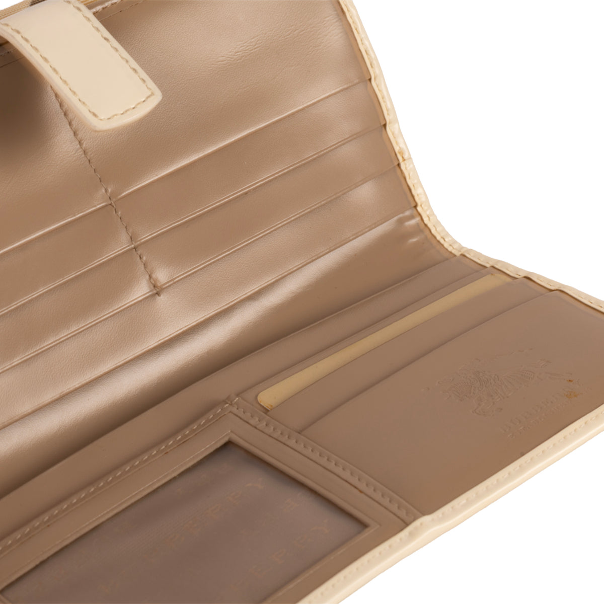 Burberry Purse Nova Check PVC Leather Wallet - White & Beige