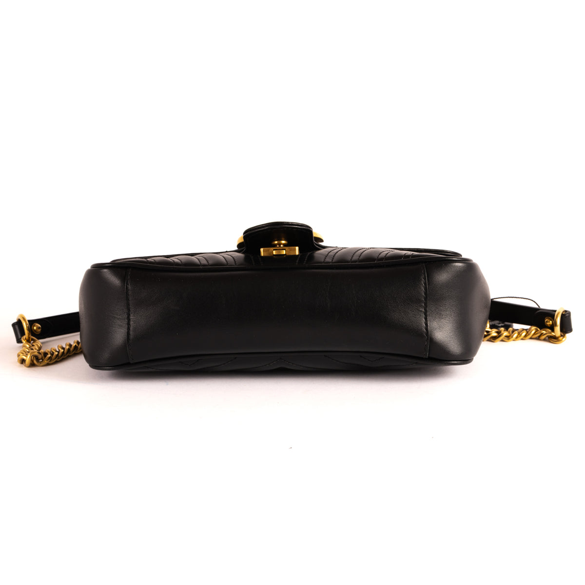 Gucci Marmont Matelasse Chevron Leather Crossbody Bag - Black