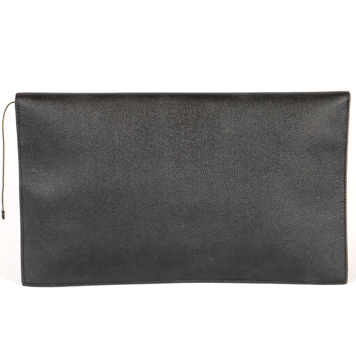Yves Saint Laurent Uptown Clutch Plain Leather Clutch Bag - Black